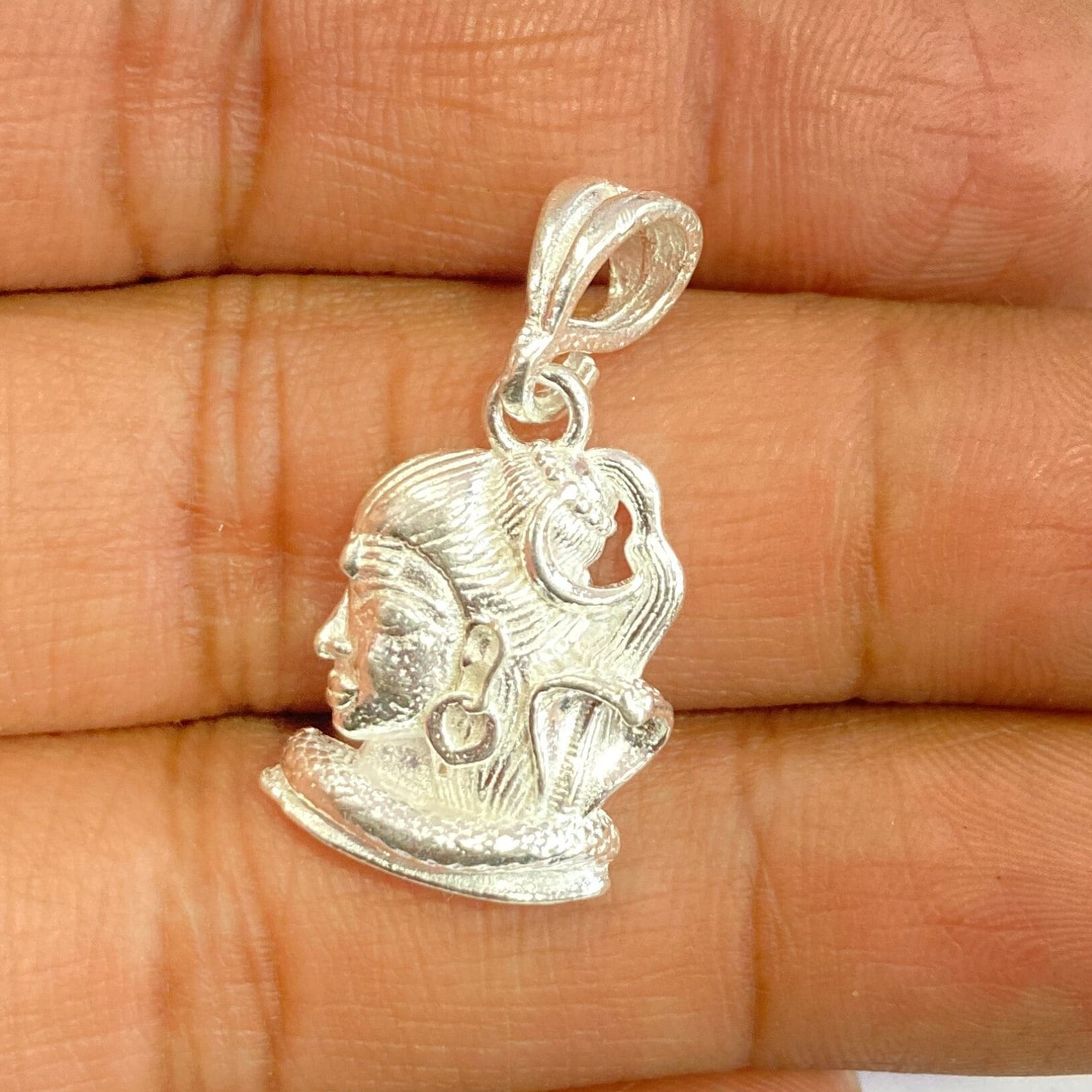 925 Sterling Silver Lord Shiv JI With Snack Pendant