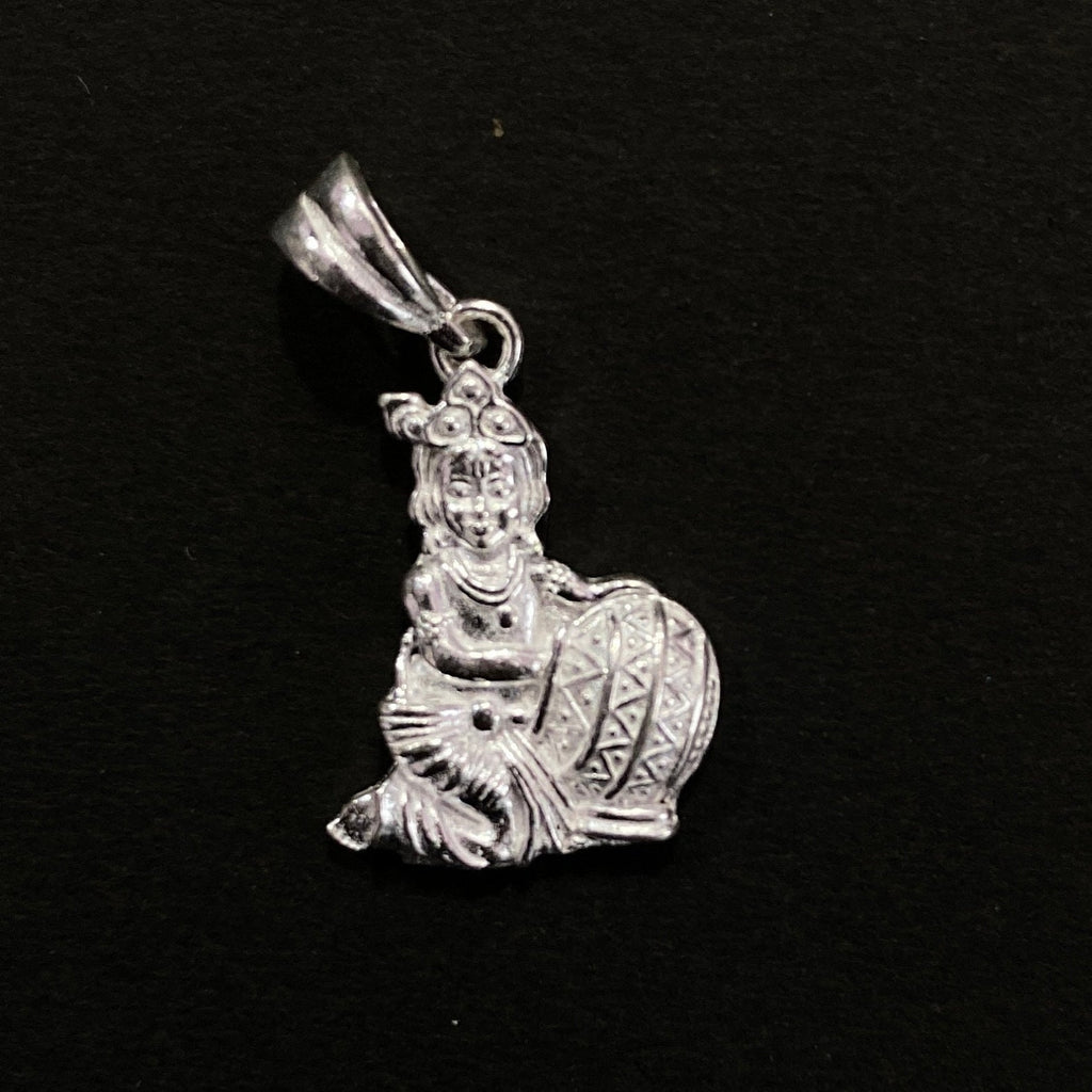 925 Sterling Silver Khana Ji Pendant / Silver Baal Gopal Locket / Krishna Locket