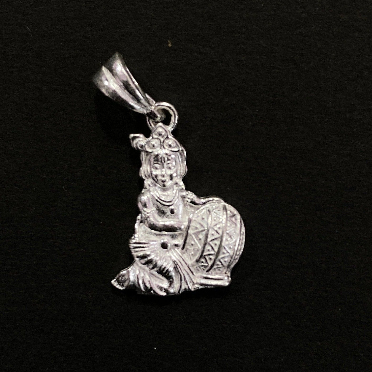 925 Sterling Silver Khana Ji Pendant / Silver Baal Gopal Locket / Krishna Locket