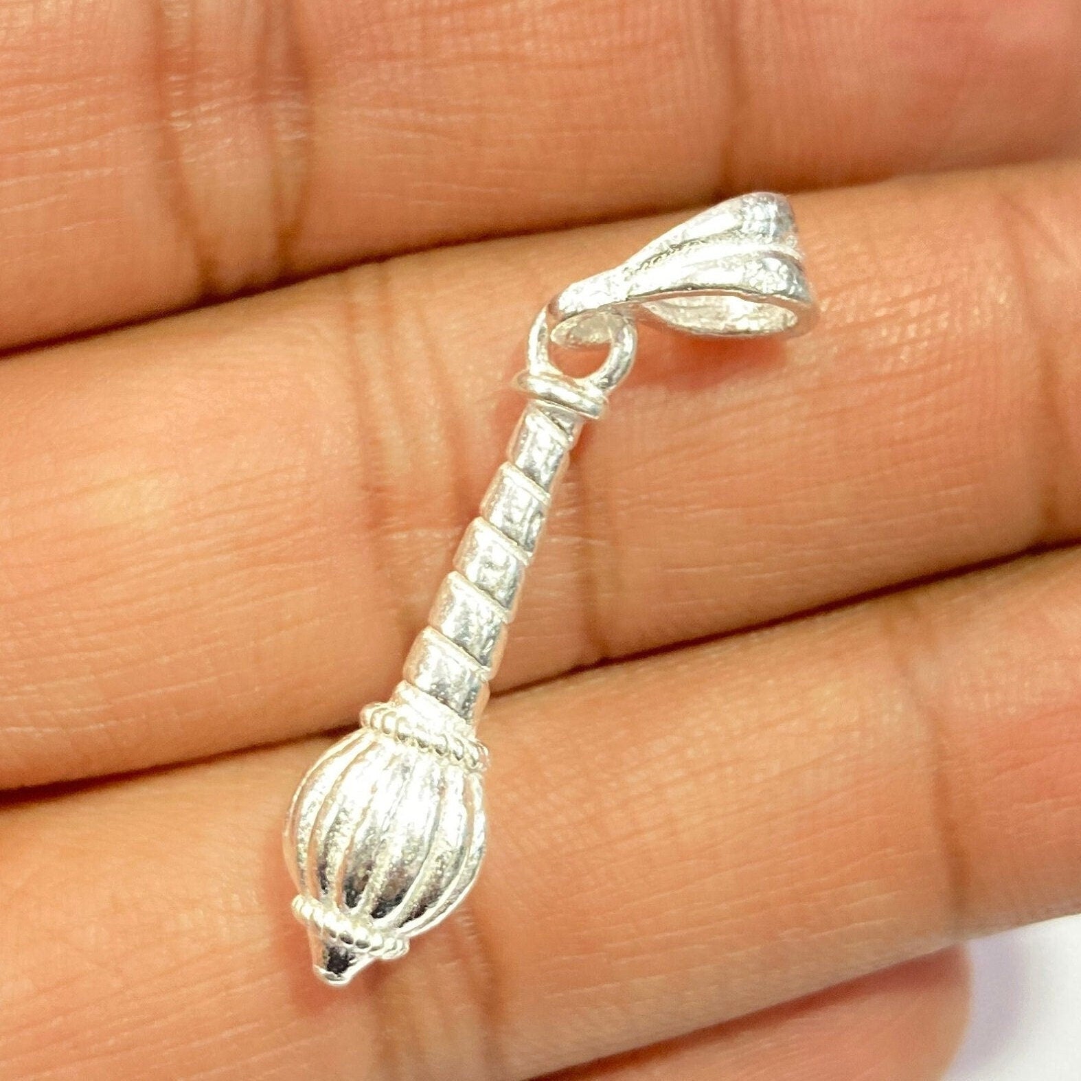 925 Sterling Silver Hanuman Gada Pendant / Mace Locket