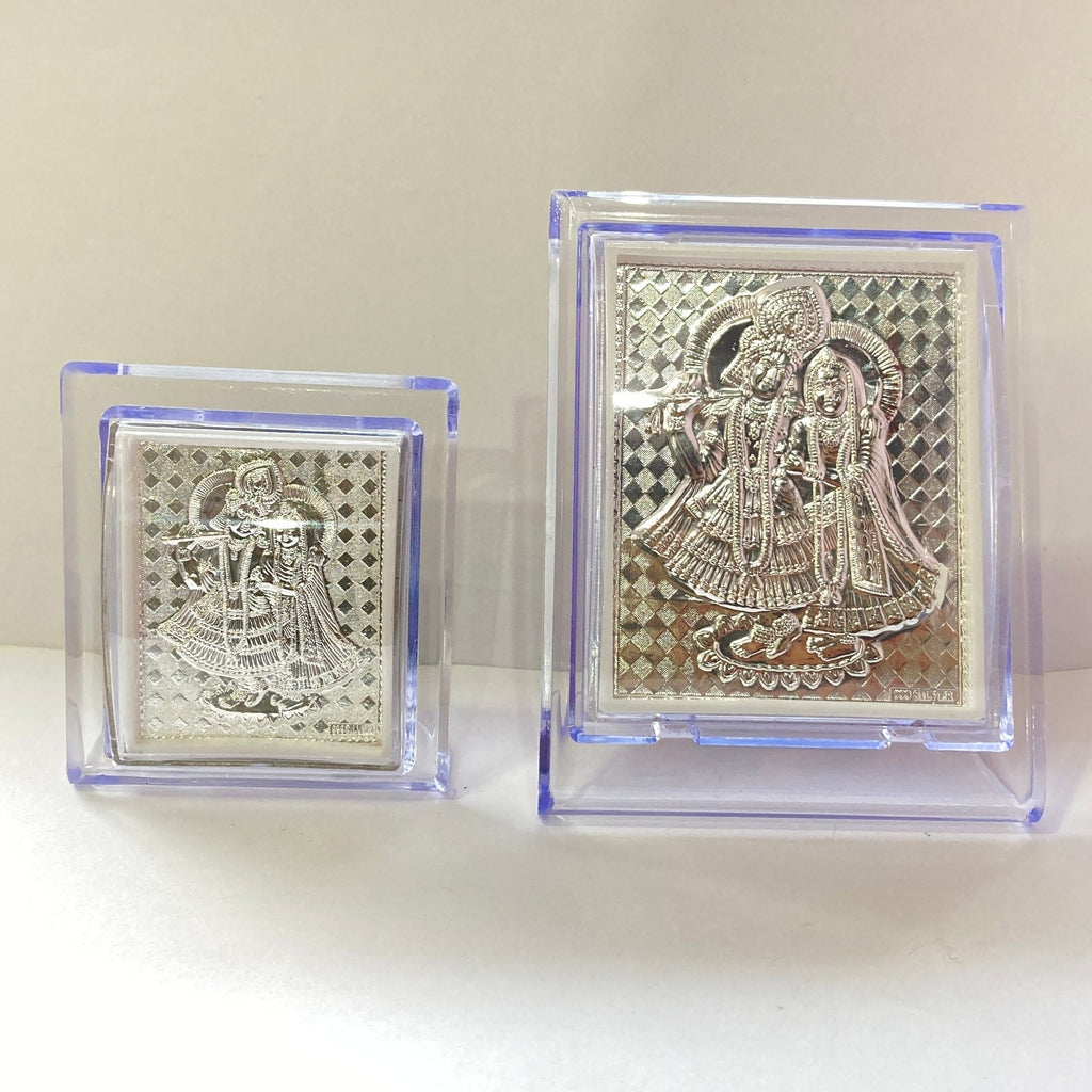 Pure Silver Radha Krishna Photo Frame / Silver Radha Krishna Frame / Gift