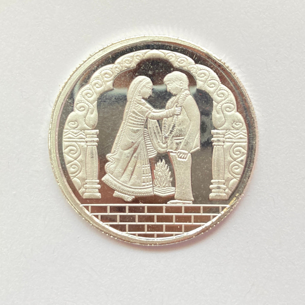 99.90% Pure Silver 10grams Bride Groom Silver Coin / Silver Coins / Anniversary Gift / Weeding Gift
