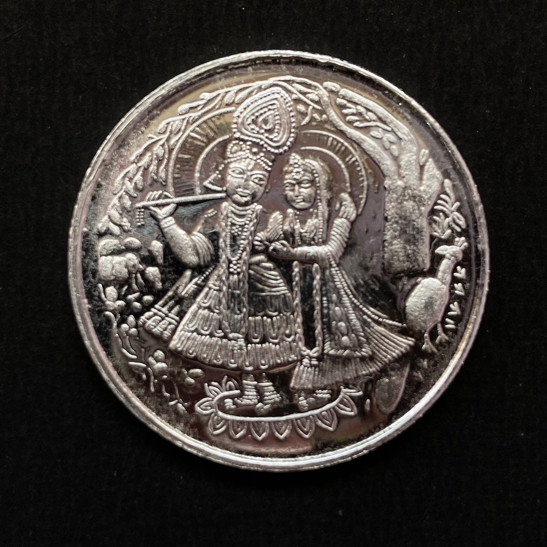 99.90% Pure Silver 10grams Radha Krishna Silver Coin / Silver Coins / Gift