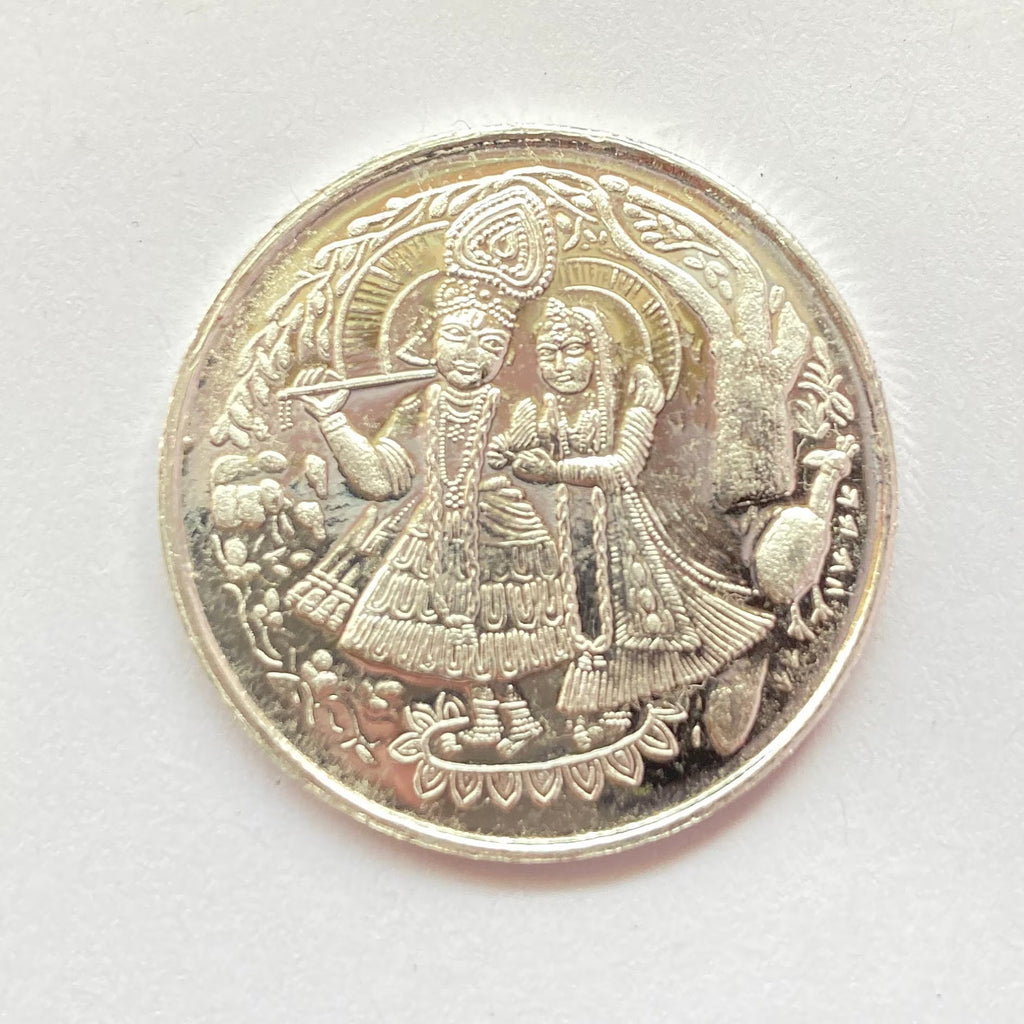 99.90% Pure Silver 10grams Radha Krishna Silver Coin / Silver Coins / Gift