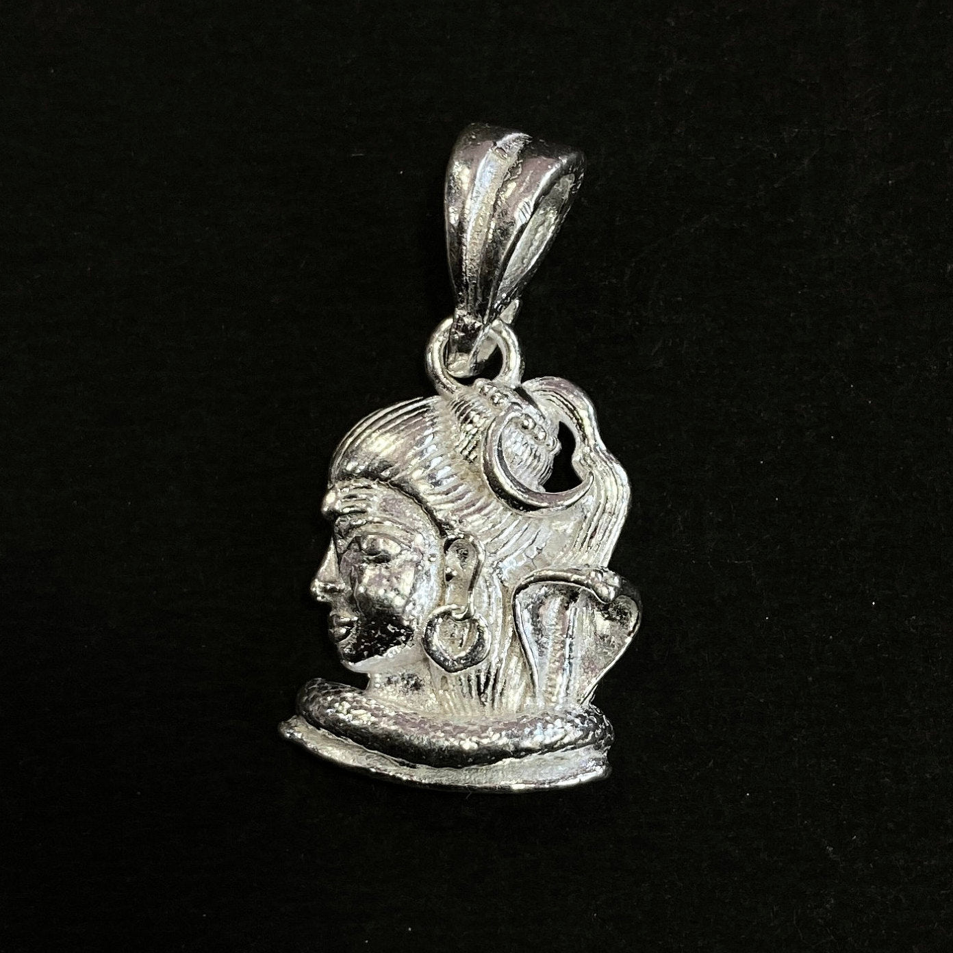925 Sterling Silver Lord Shiv JI With Snack Pendant