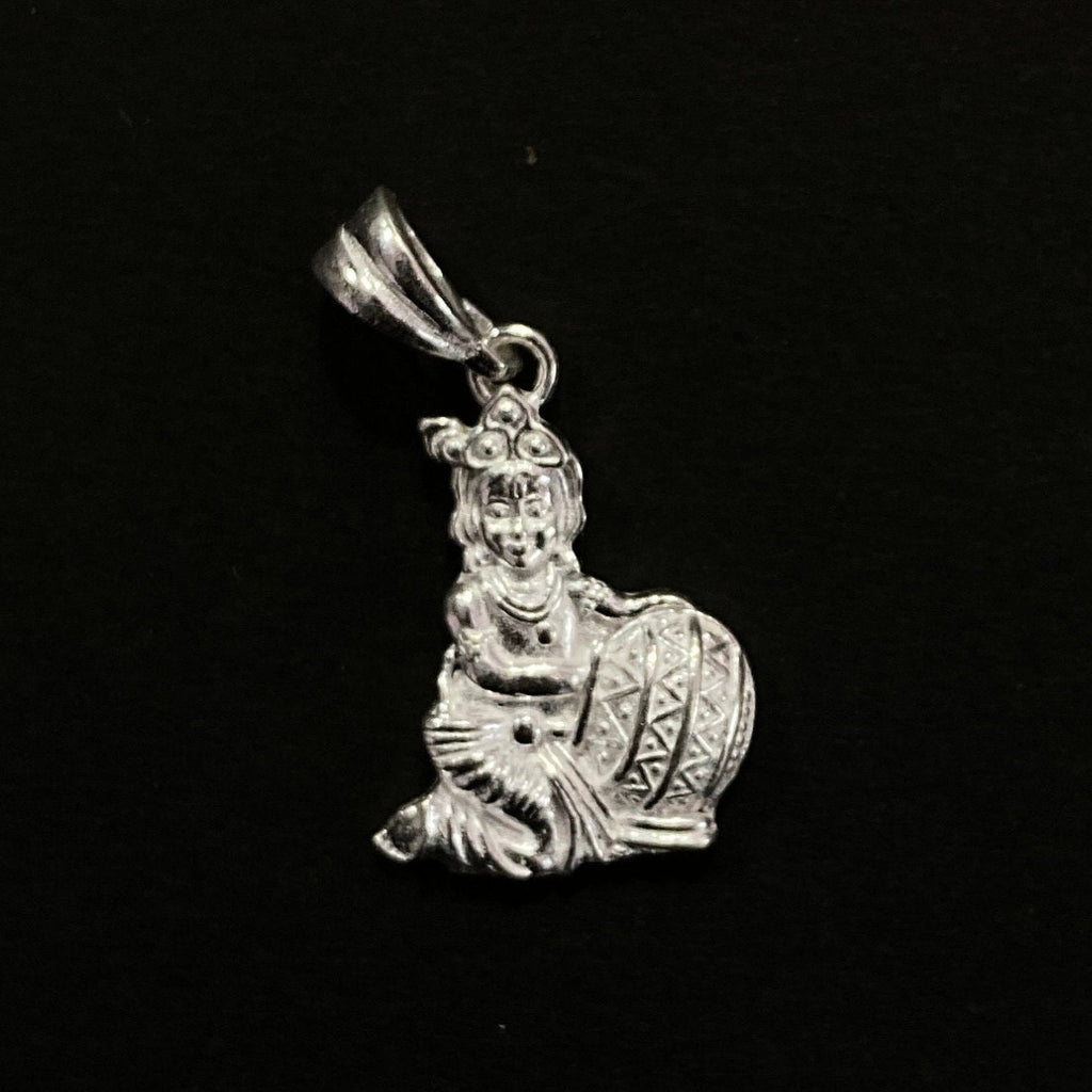925 Sterling Silver Khana Ji Pendant / Silver Baal Gopal Locket / Krishna Locket
