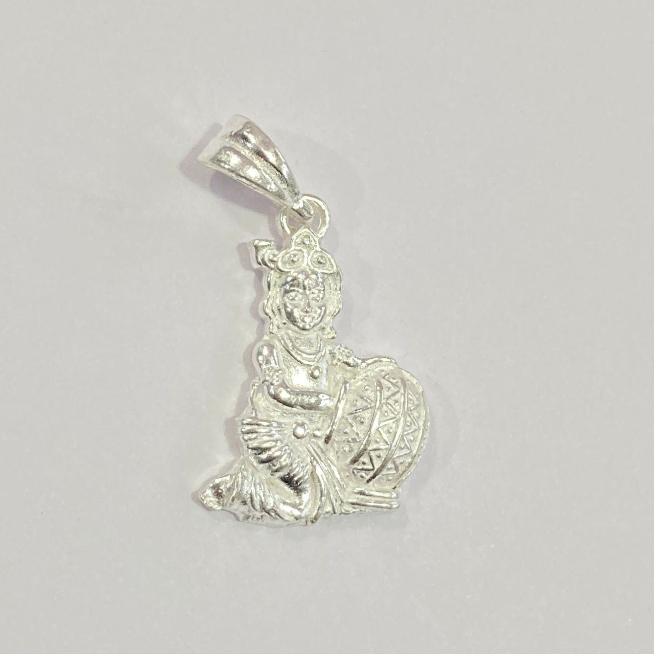 925 Sterling Silver Khana Ji Pendant / Silver Baal Gopal Locket / Krishna Locket