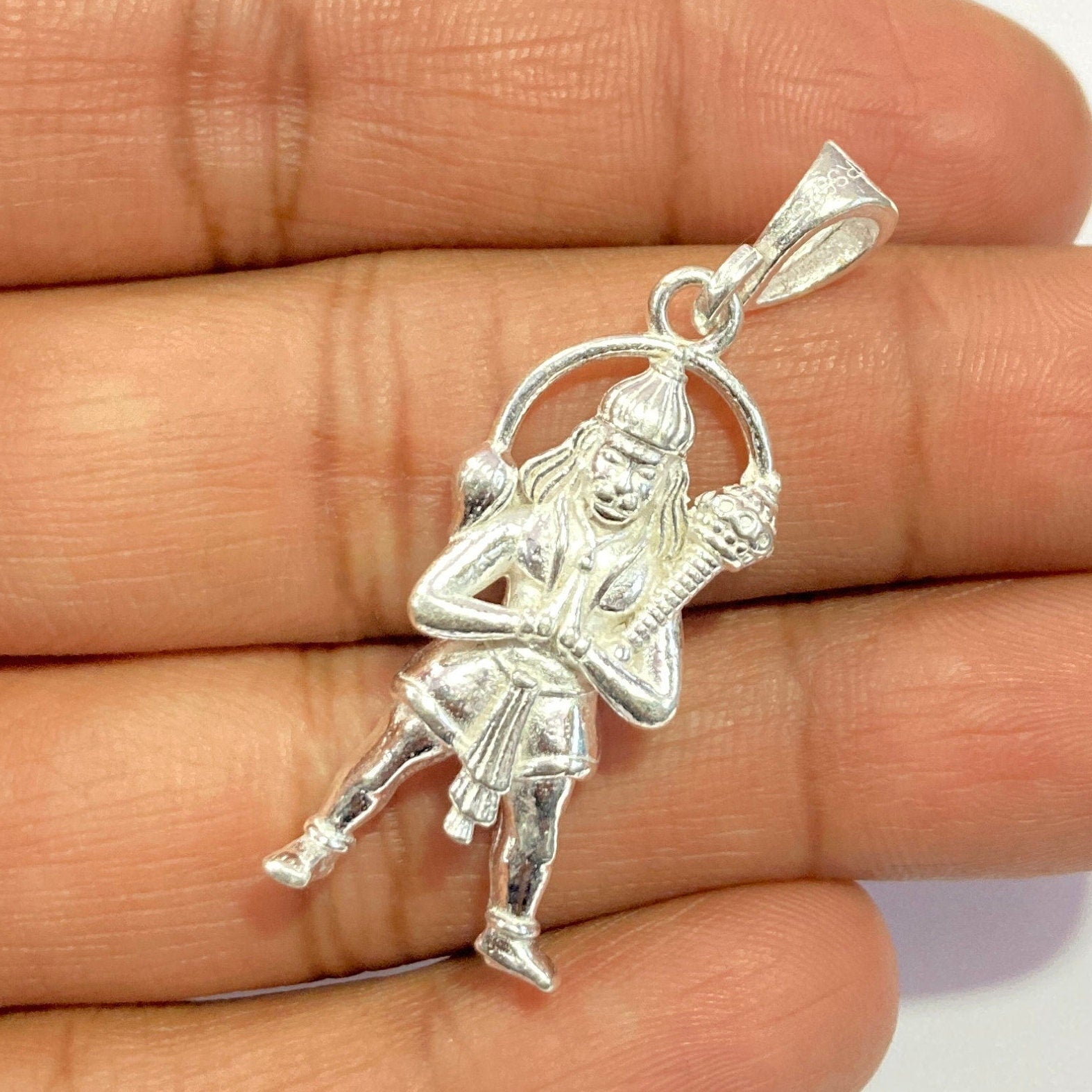 925 Sterling Silver Hanuman Ji Pendant