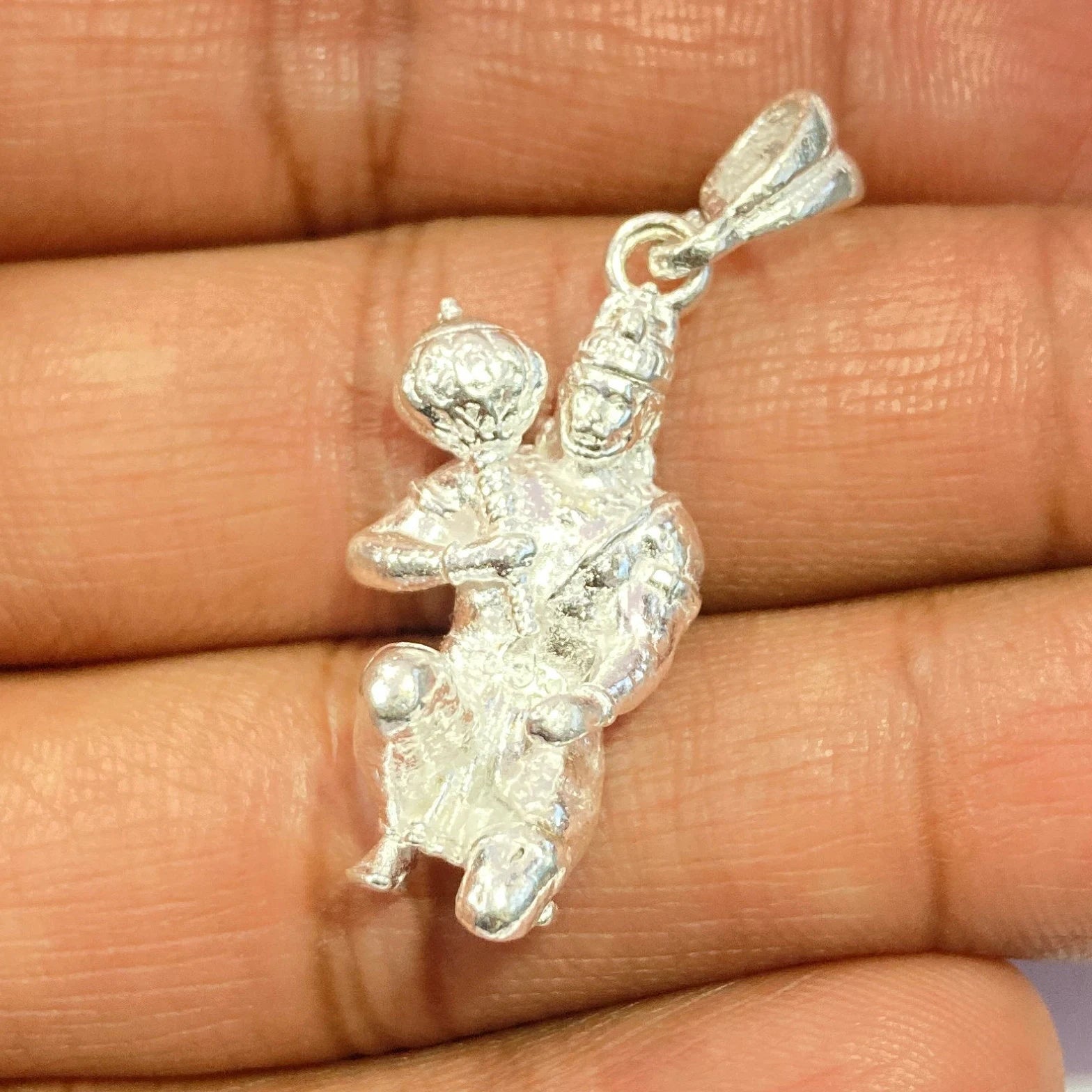 925 Sterling Silver Hanuman Ji Pendant