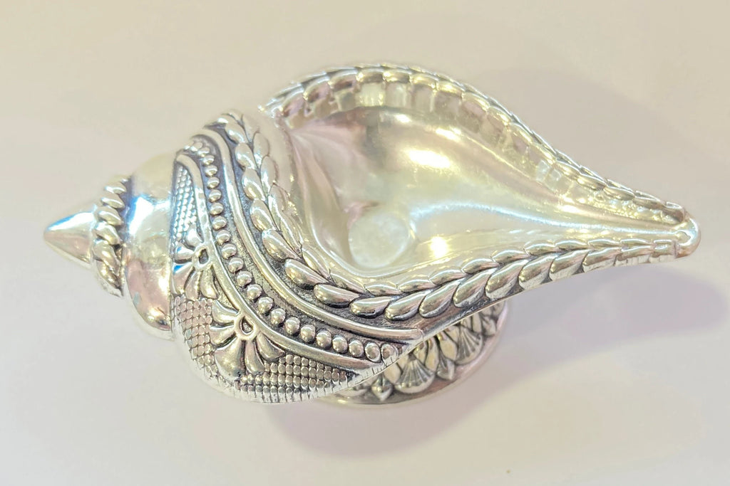 925 Sterling Silver Shank Diya / Designer Diya / Shank Diya