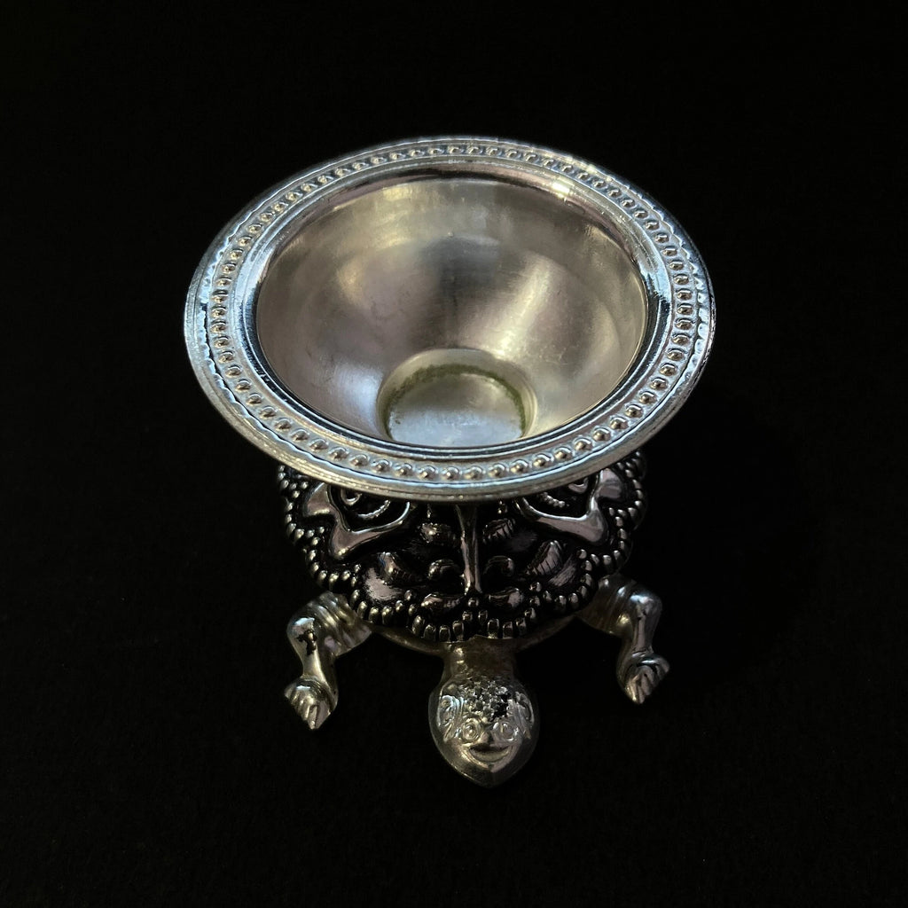 925 Sterling Silver Tortoise Diya / Designer Diya / Tortoise Diya