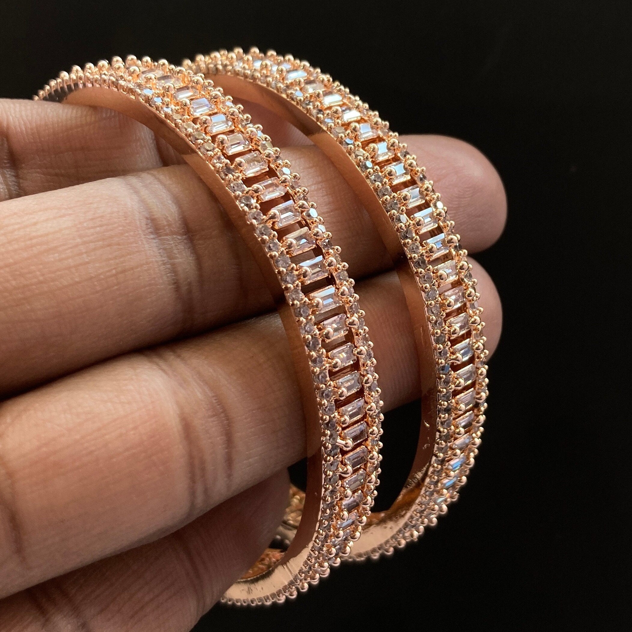 CZ Bangles Rose Gold Bangles / Diamond Bangles