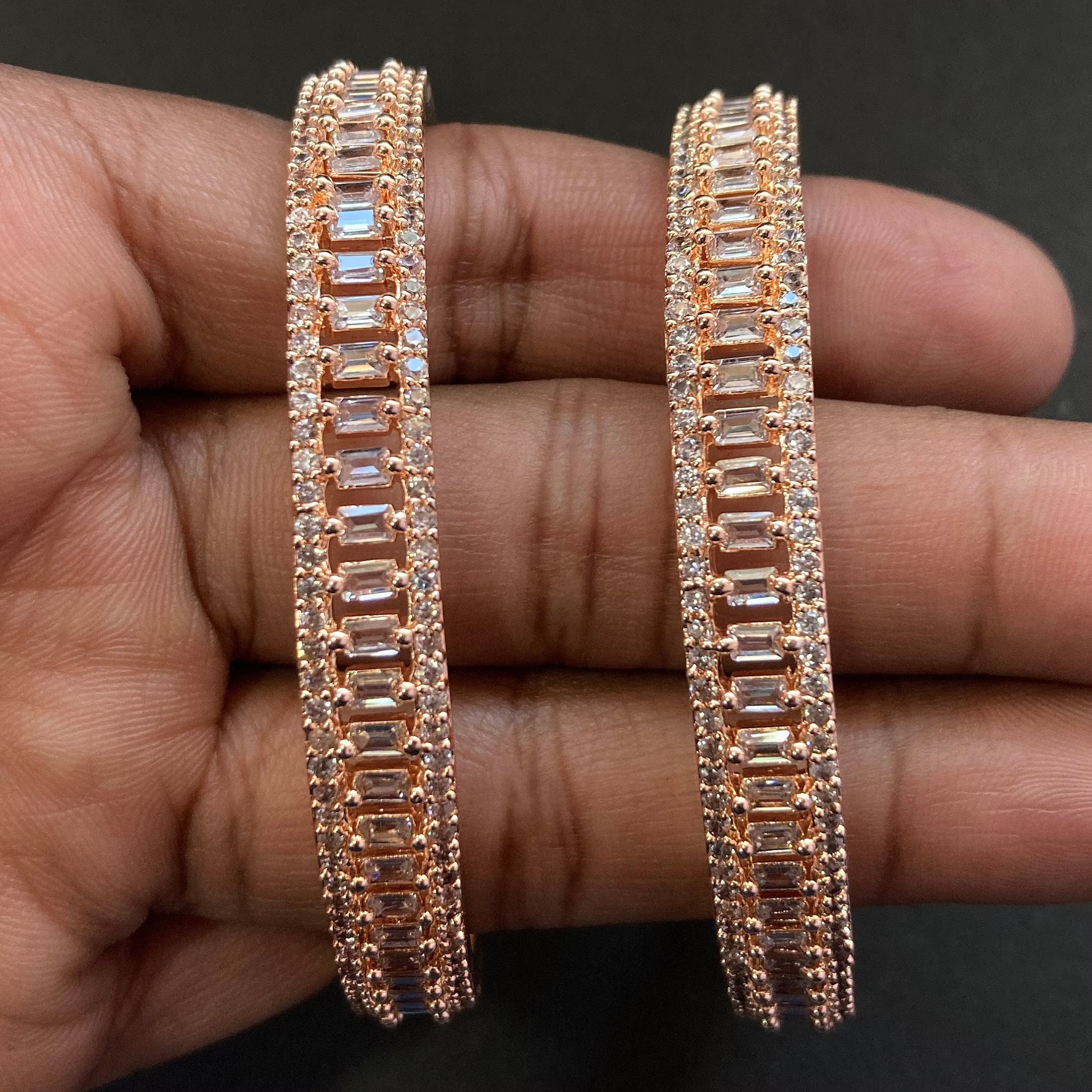 CZ Bangles Rose Gold Bangles / Diamond Bangles