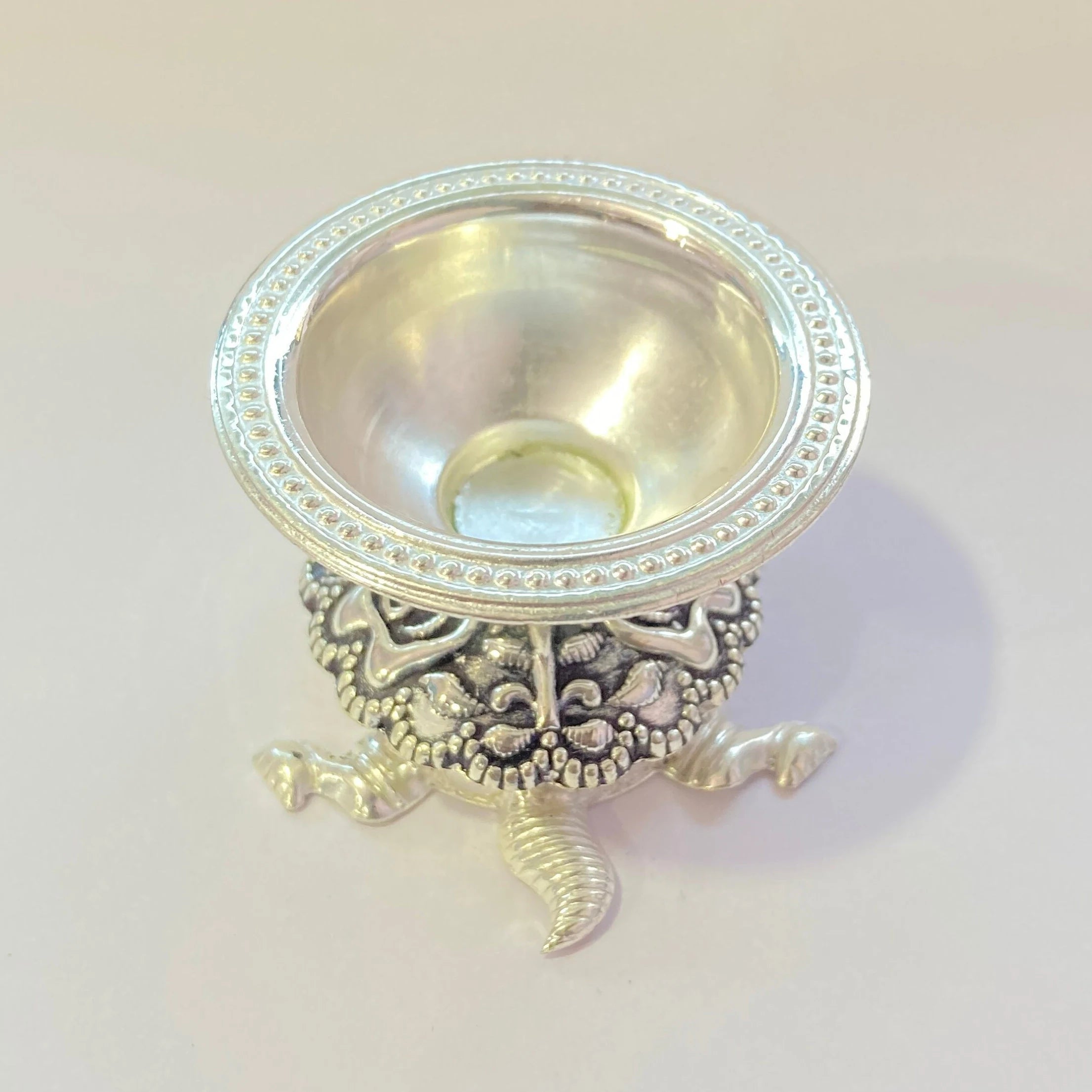 925 Sterling Silver Tortoise Diya / Designer Diya / Tortoise Diya
