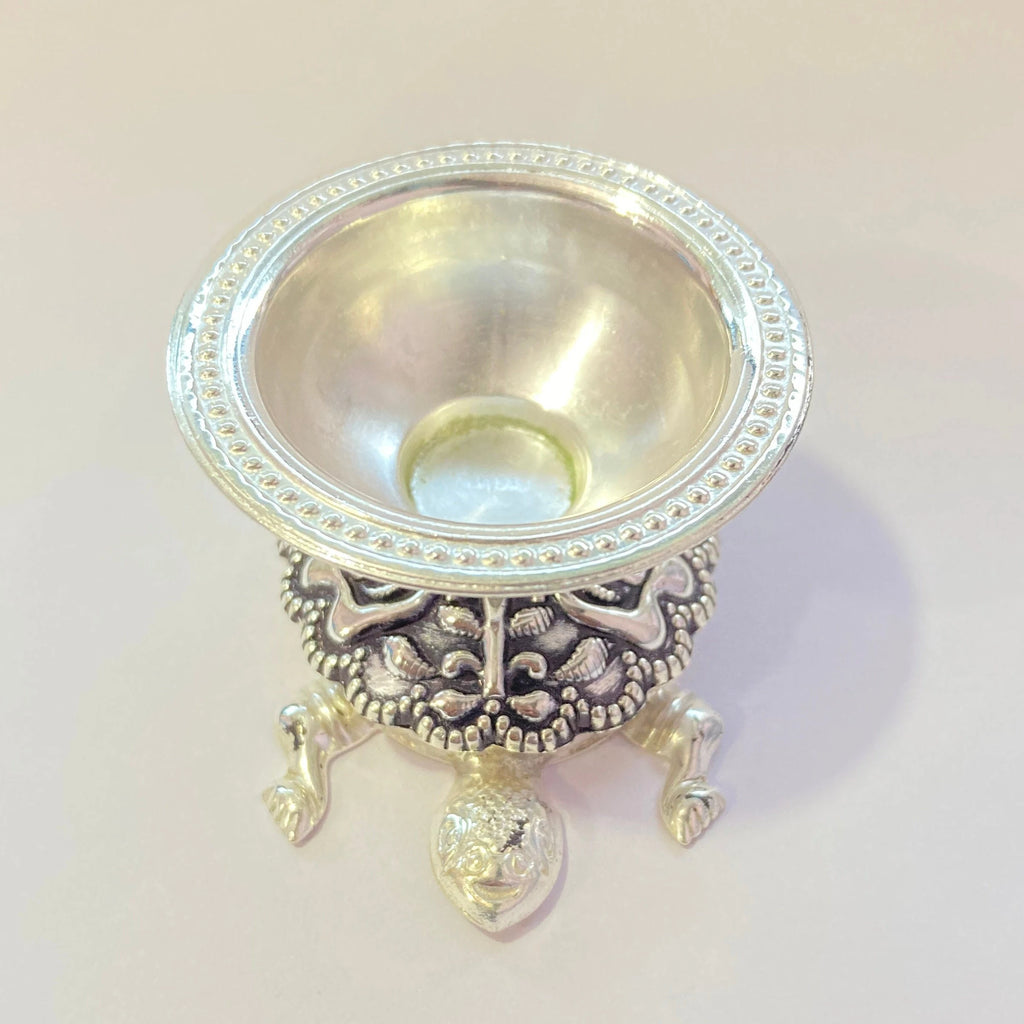 925 Sterling Silver Tortoise Diya / Designer Diya / Tortoise Diya