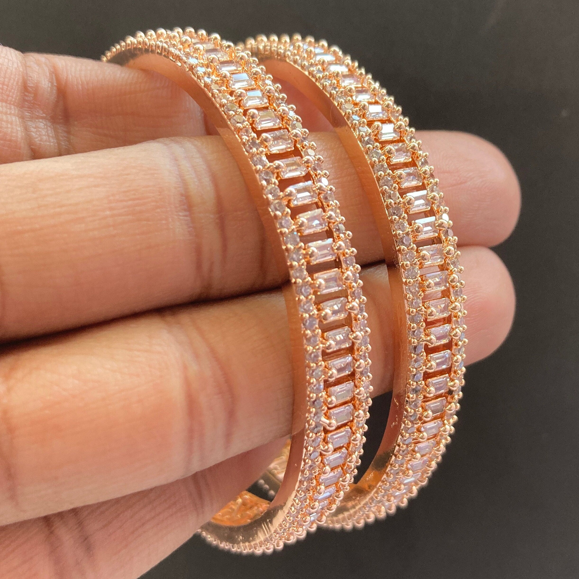 CZ Bangles Rose Gold Bangles / Diamond Bangles