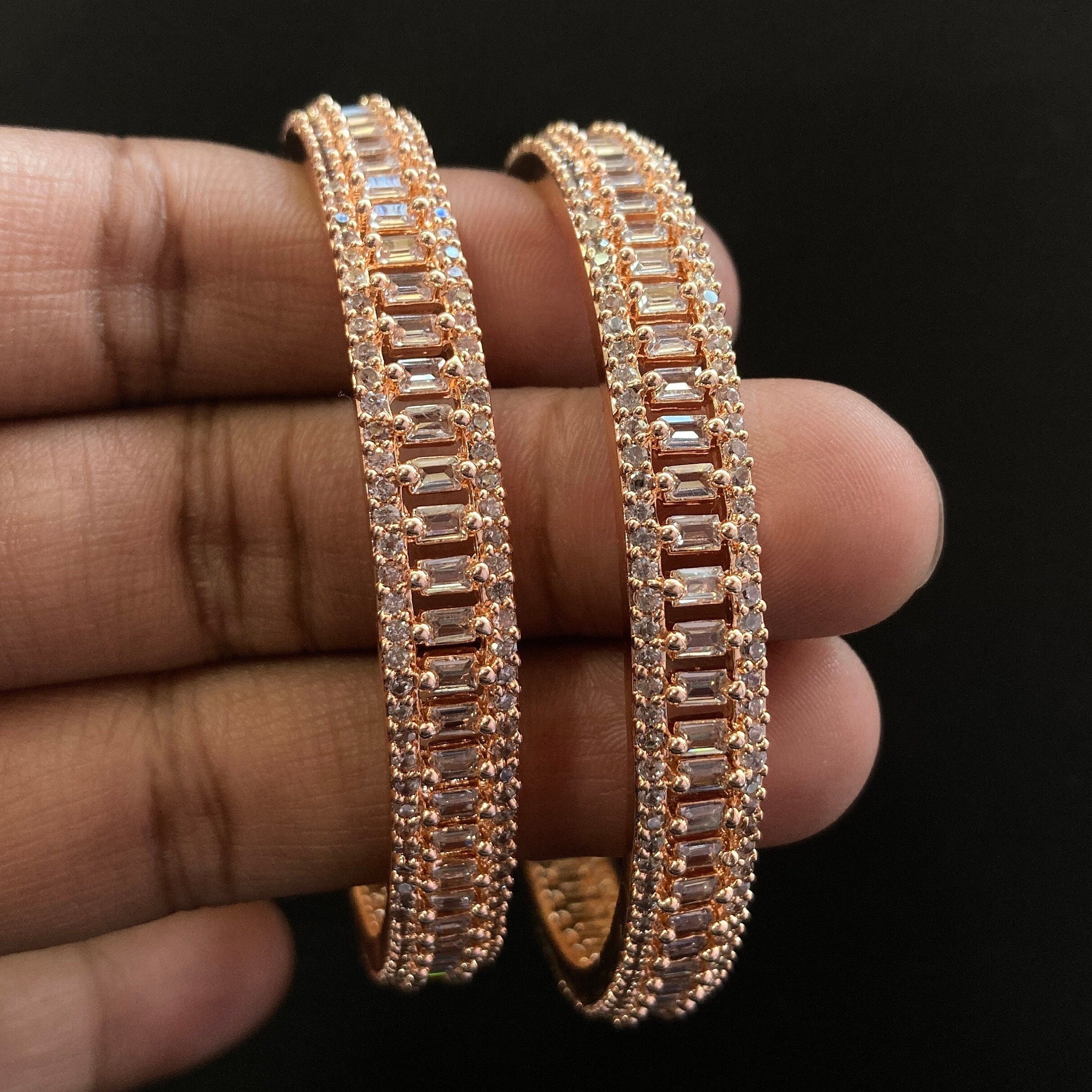 CZ Bangles Rose Gold Bangles / Diamond Bangles