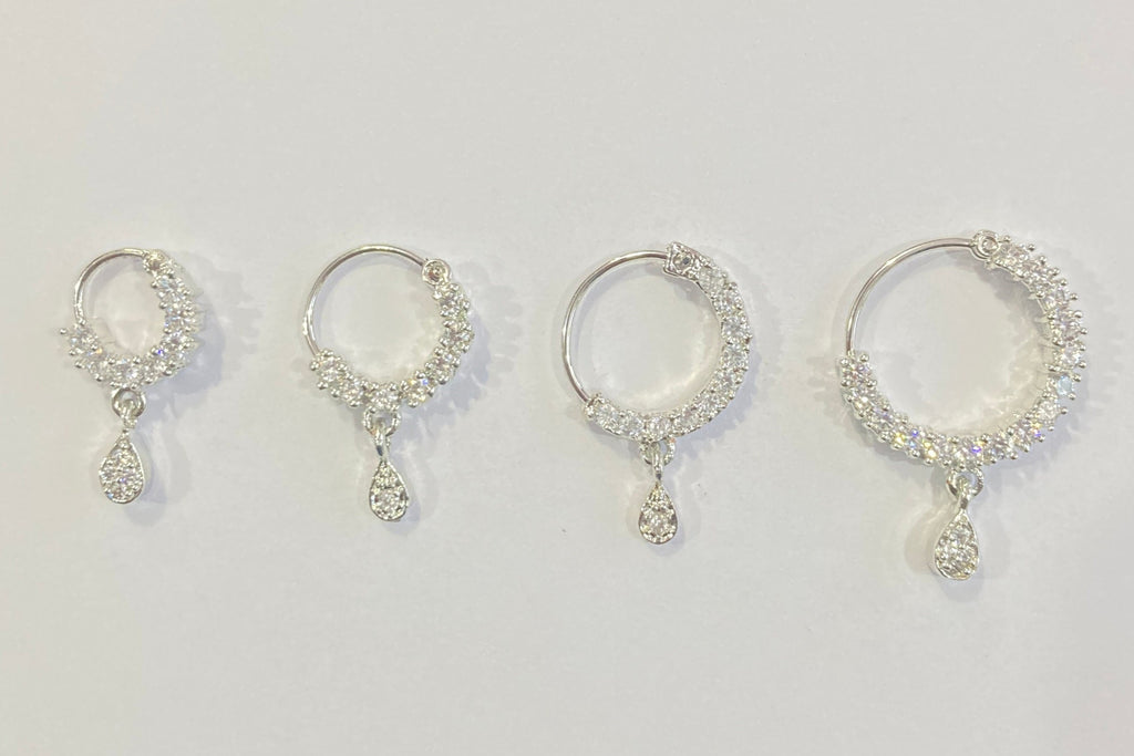 Diamond Nose Ring/Nath/Indian Nose Ring/Indian Jewelry/ piercing Required /Bollywood/Bridal Nath