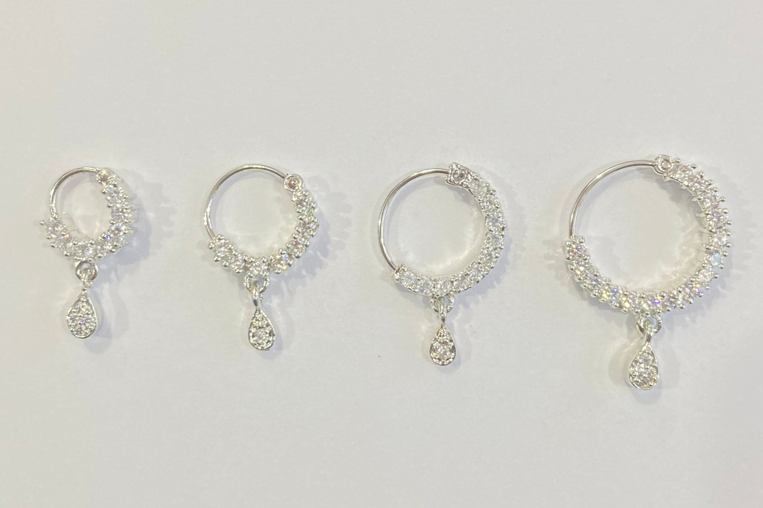 Diamond Nose Ring/Nath/Indian Nose Ring/Indian Jewelry/ piercing Required /Bollywood/Bridal Nath