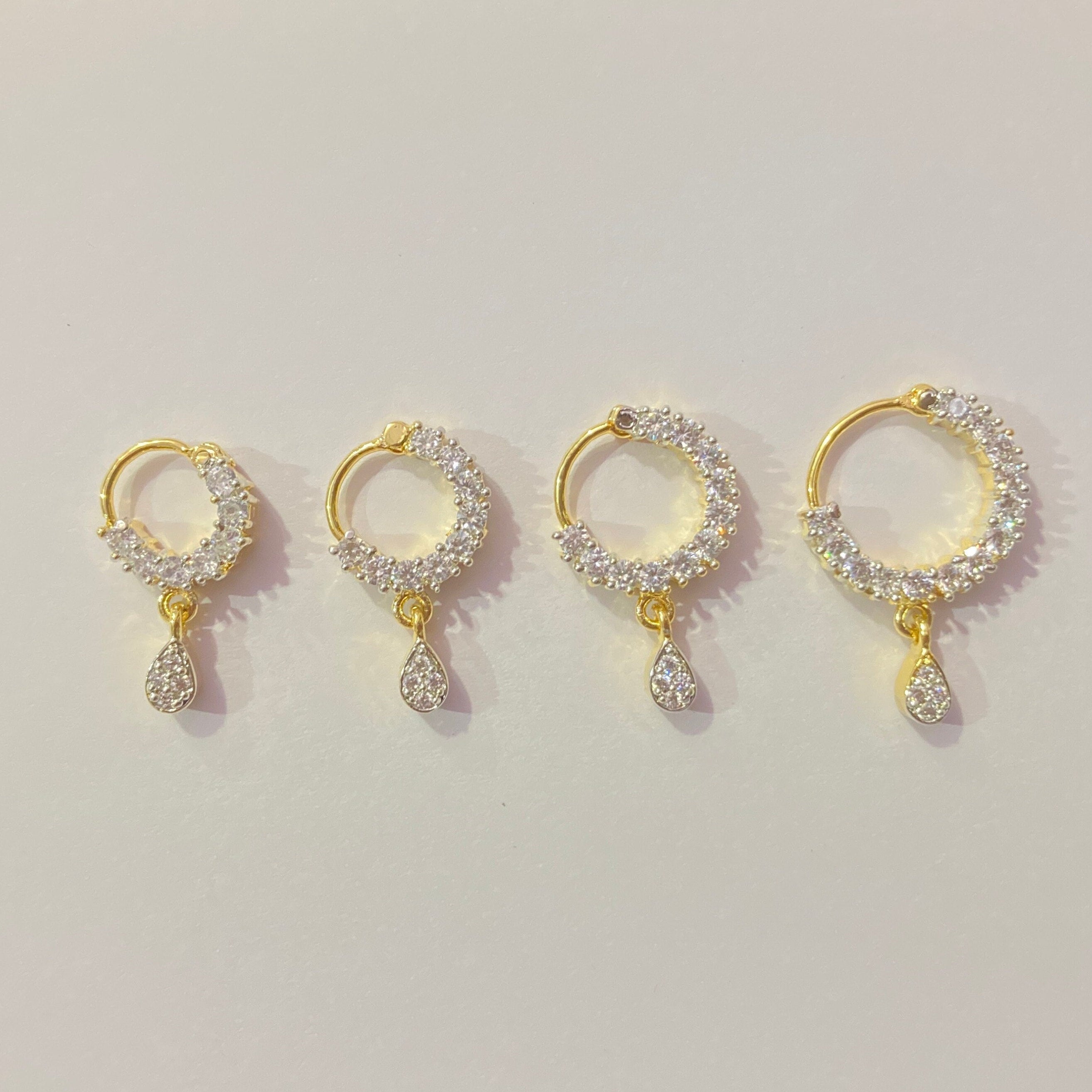 Diamond Nose Ring/Gold Nath/Indian Nose Ring/Indian Jewelry/ piercing Required /Bollywood/Bridal Nath