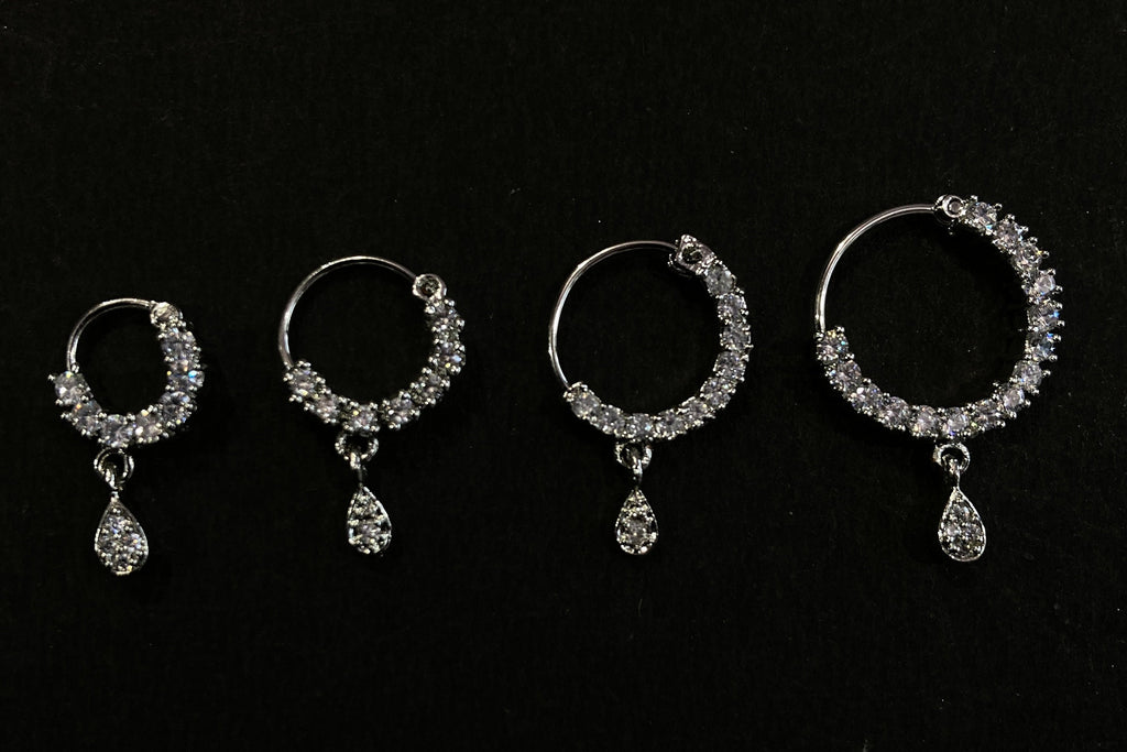 Diamond Nose Ring/Nath/Indian Nose Ring/Indian Jewelry/ piercing Required /Bollywood/Bridal Nath