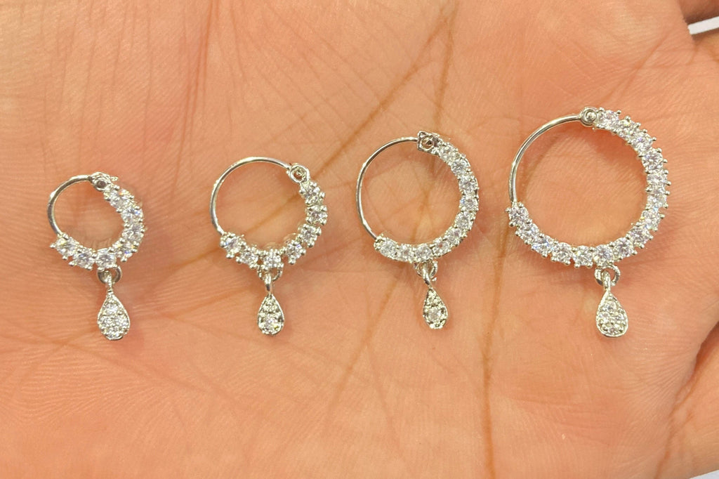 Diamond Nose Ring/Nath/Indian Nose Ring/Indian Jewelry/ piercing Required /Bollywood/Bridal Nath