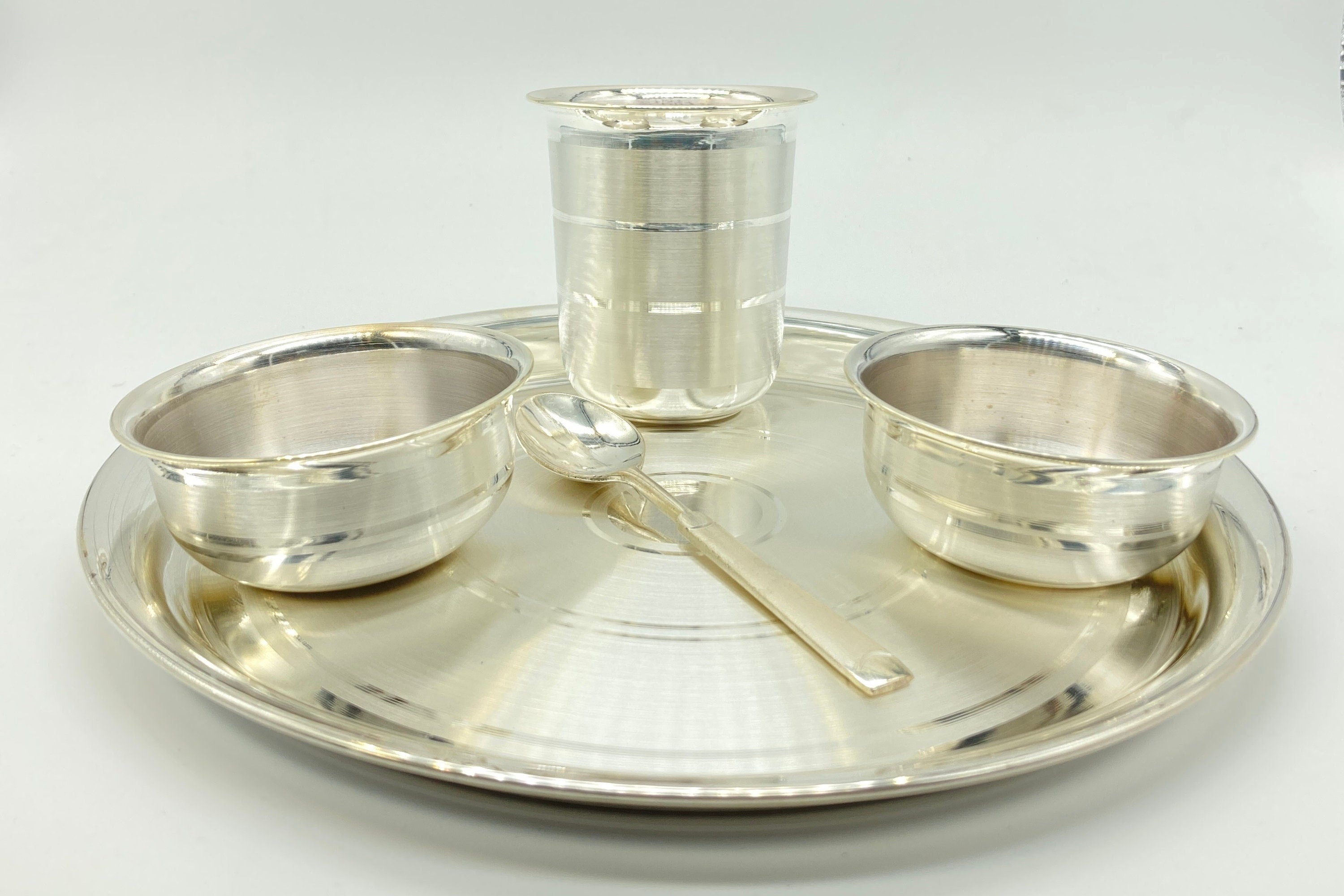 999 Solid Silver Baby Dinner Set