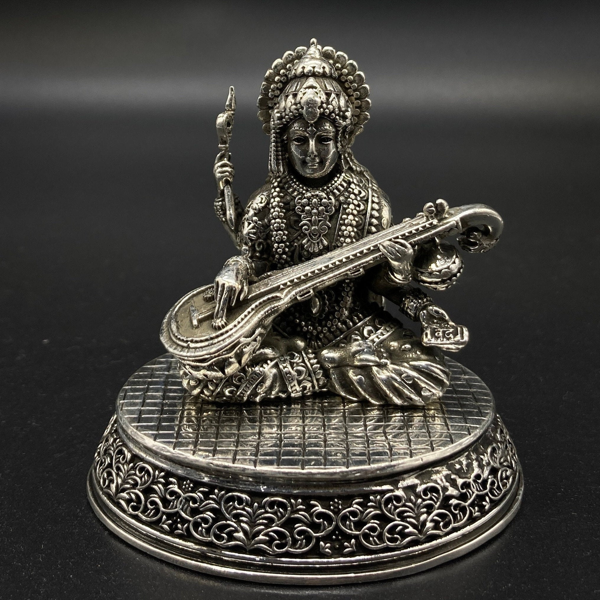 925 Sterling Silver  Saraswati Statue