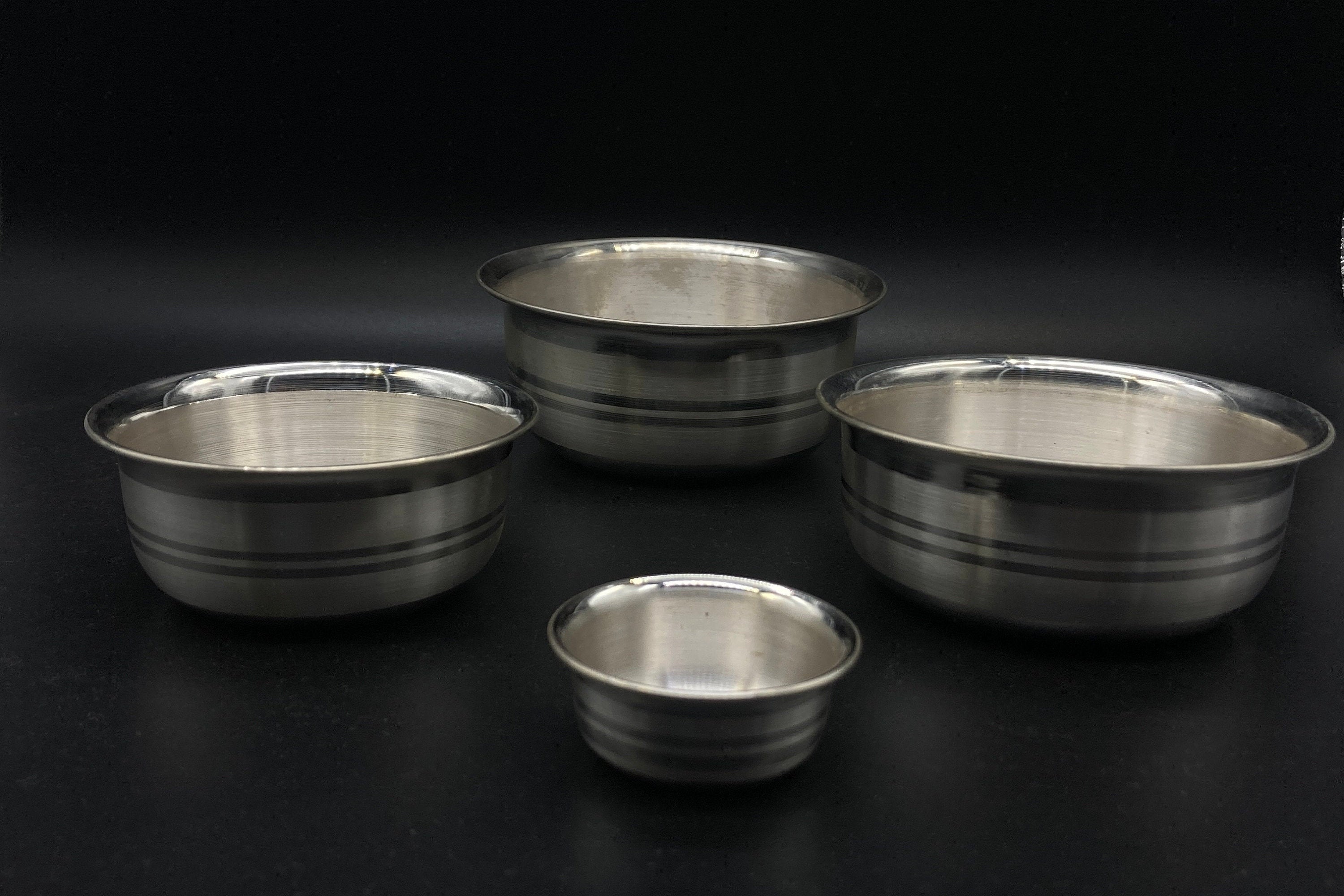 999 Solid Silver Bowl Of All Sizes / Silver Katori / Silver Bowl For Prasad, Baby Milk/Medician, Dinner / Pooja