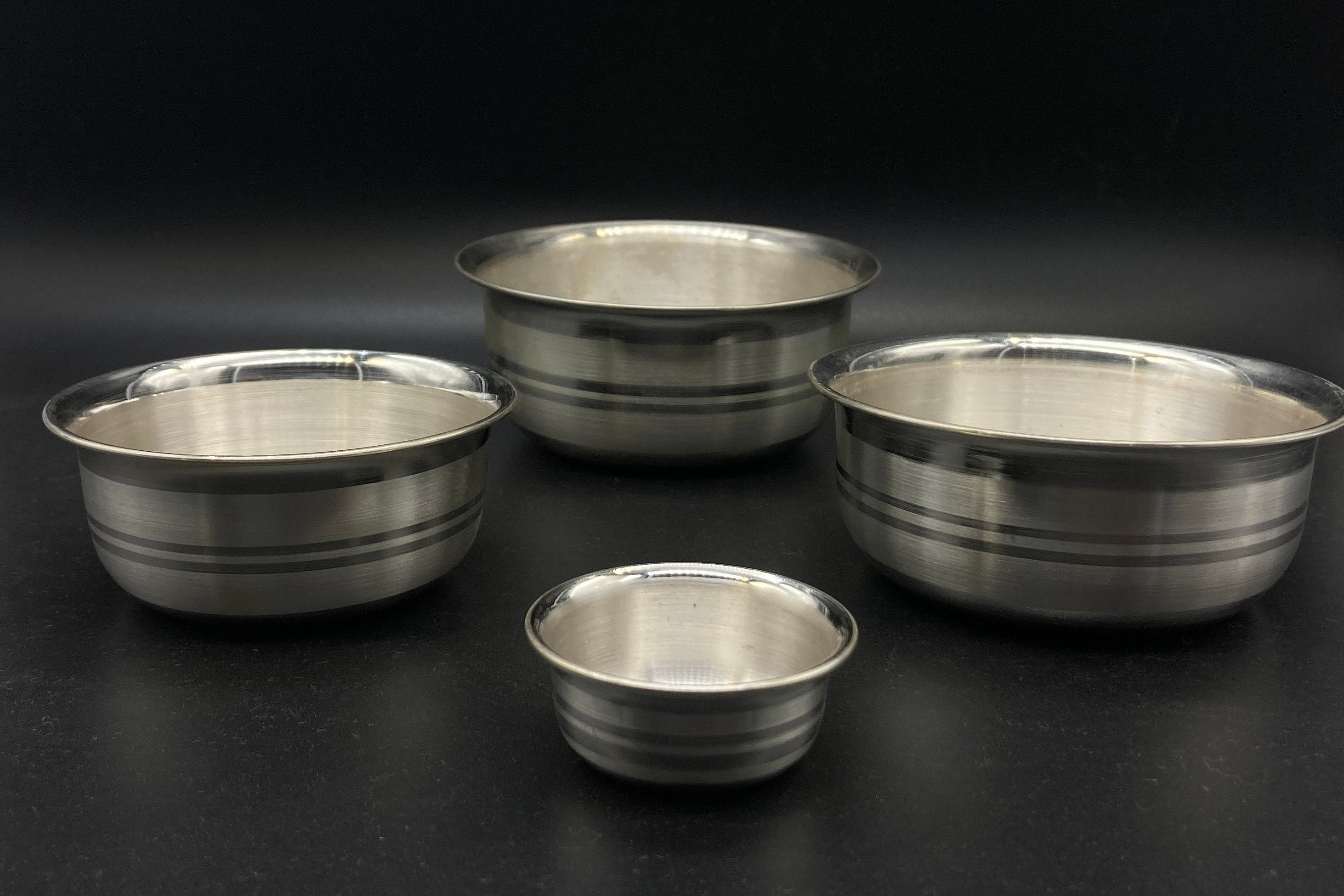 999 Solid Silver Bowl Of All Sizes / Silver Katori / Silver Bowl For Prasad, Baby Milk/Medician, Dinner / Pooja