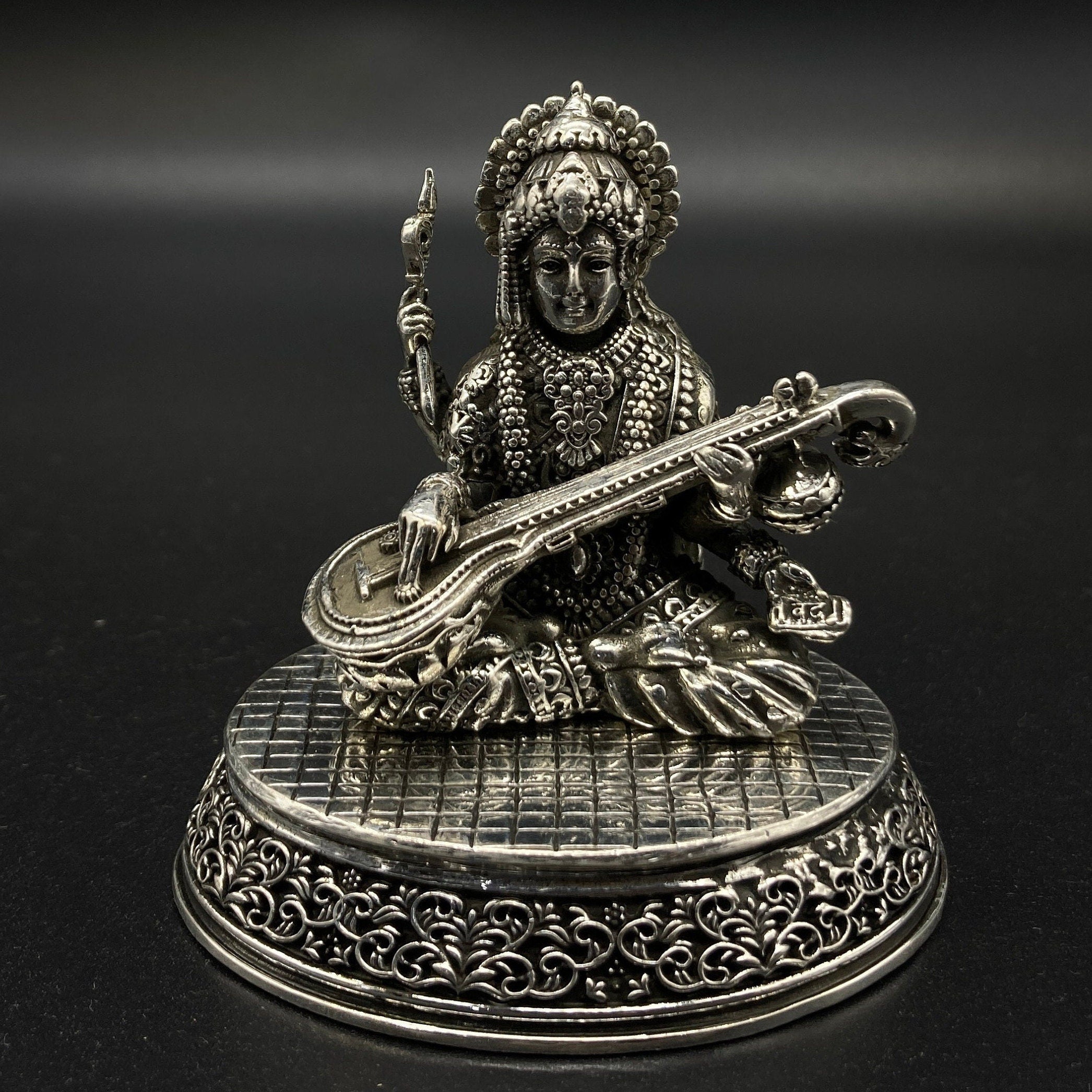 925 Sterling Silver  Saraswati Statue