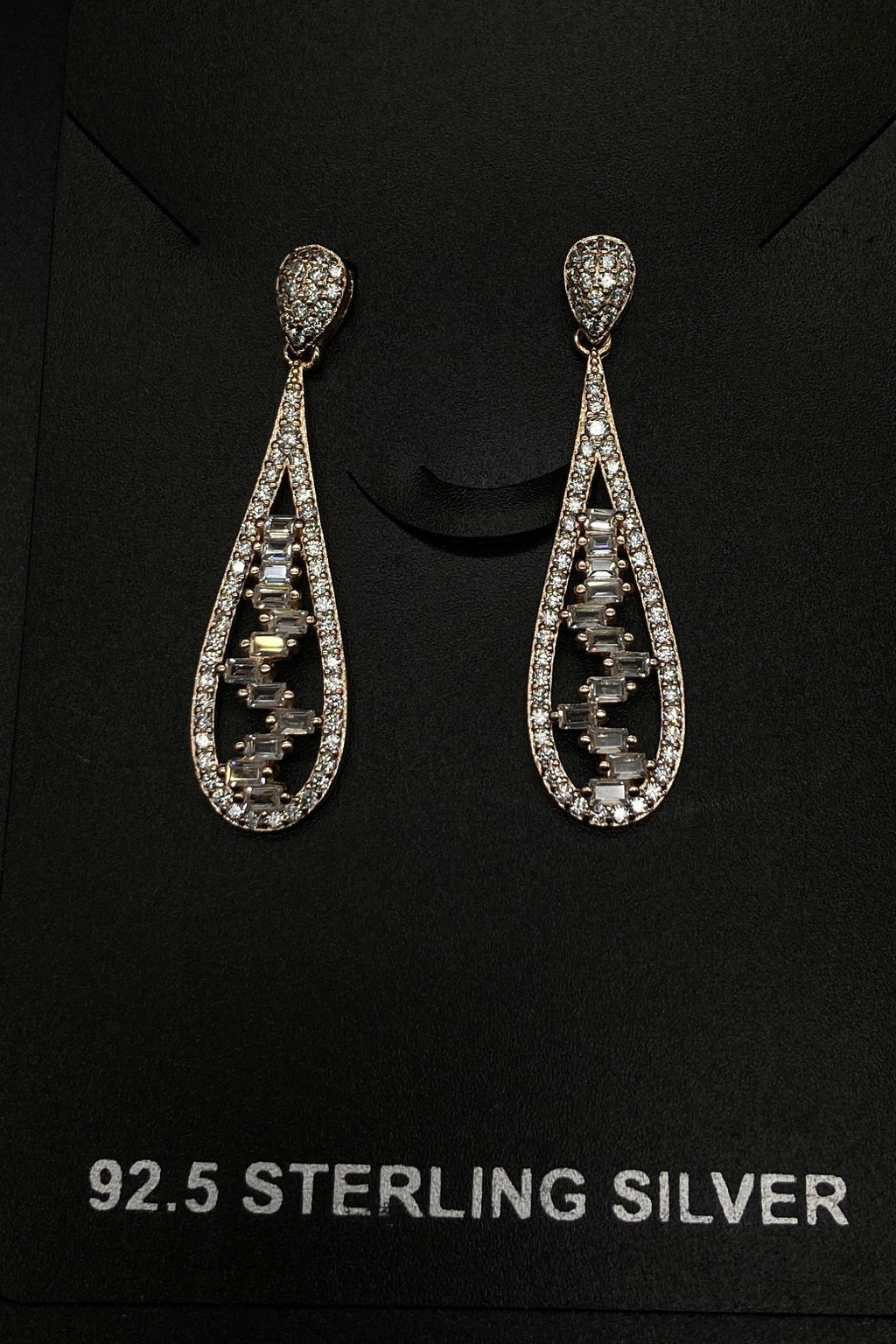 925 Sterling Silver Rosegold Pendant Set with Earring