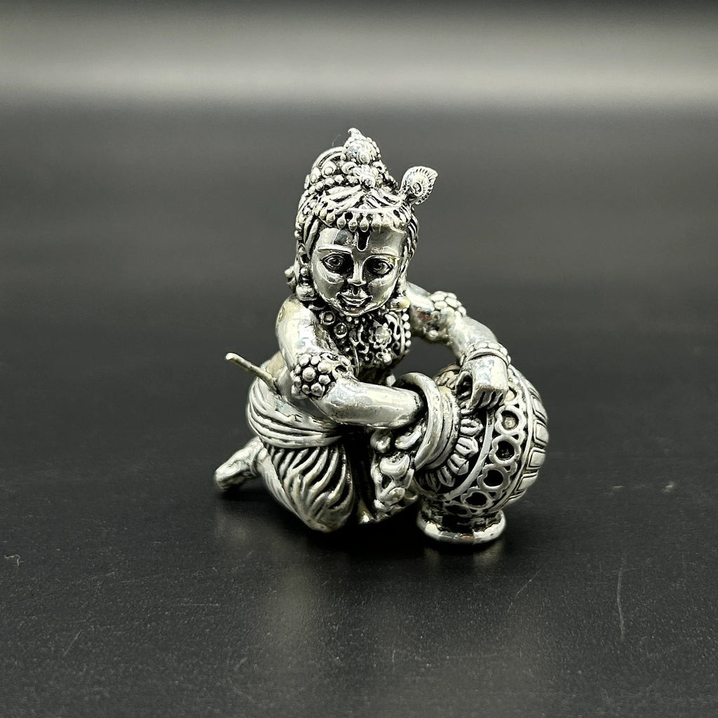 925 Sterling Silver Laddu Gopal Ji Statue / Silver Khana Ji Idol / Bal Gopal / Krishna ji Idol