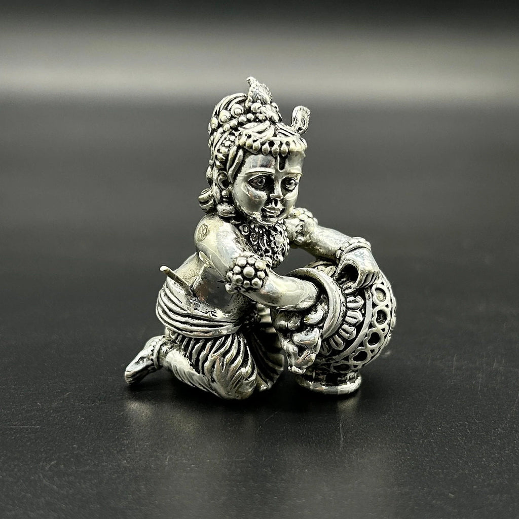 925 Sterling Silver Laddu Gopal Ji Statue / Silver Khana Ji Idol / Bal Gopal / Krishna ji Idol