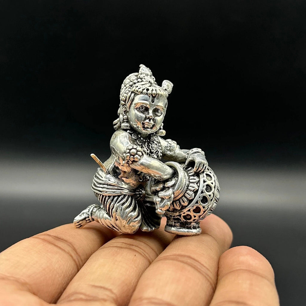 925 Sterling Silver Laddu Gopal Ji Statue / Silver Khana Ji Idol / Bal Gopal / Krishna ji Idol