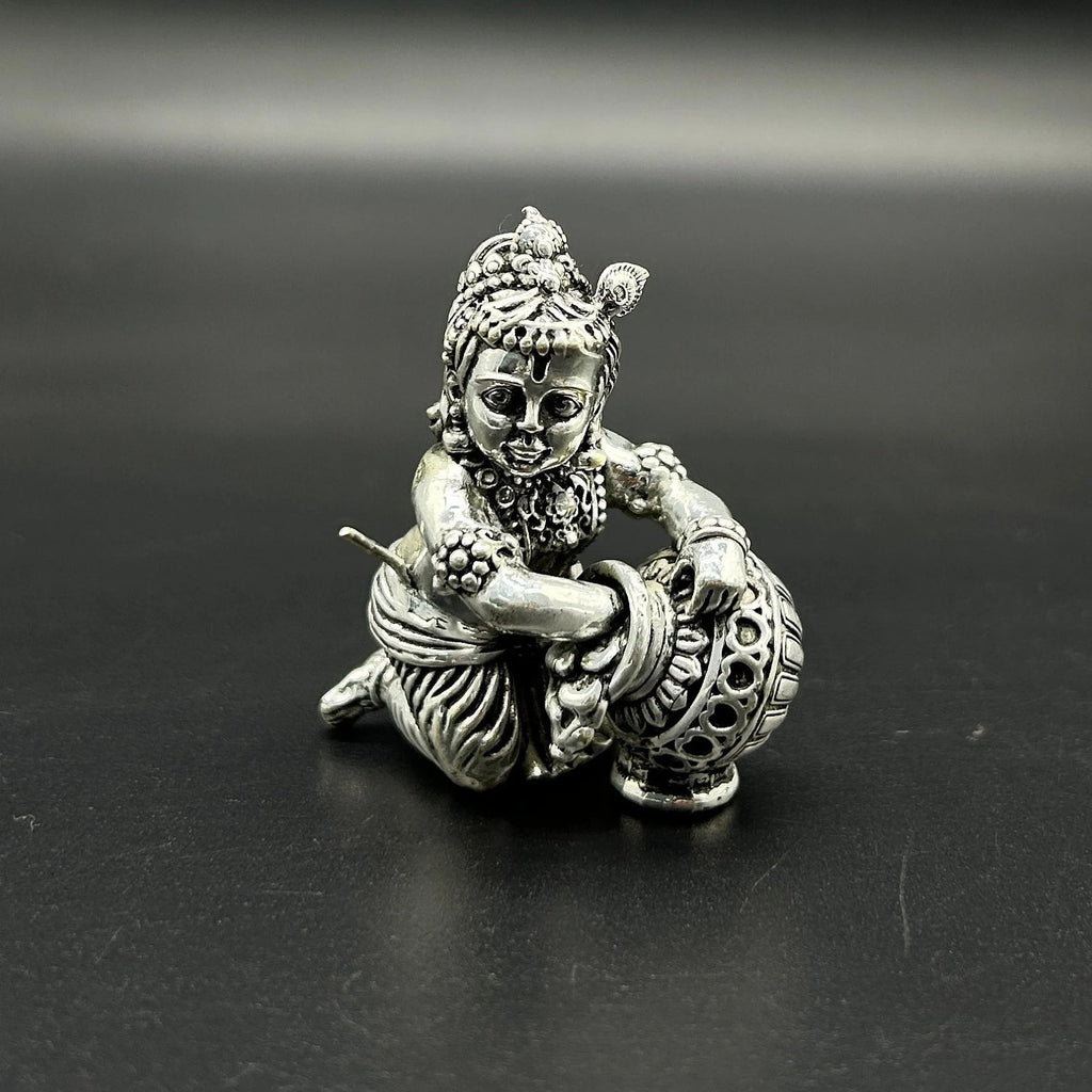 925 Sterling Silver Laddu Gopal Ji Statue / Silver Khana Ji Idol / Bal Gopal / Krishna ji Idol