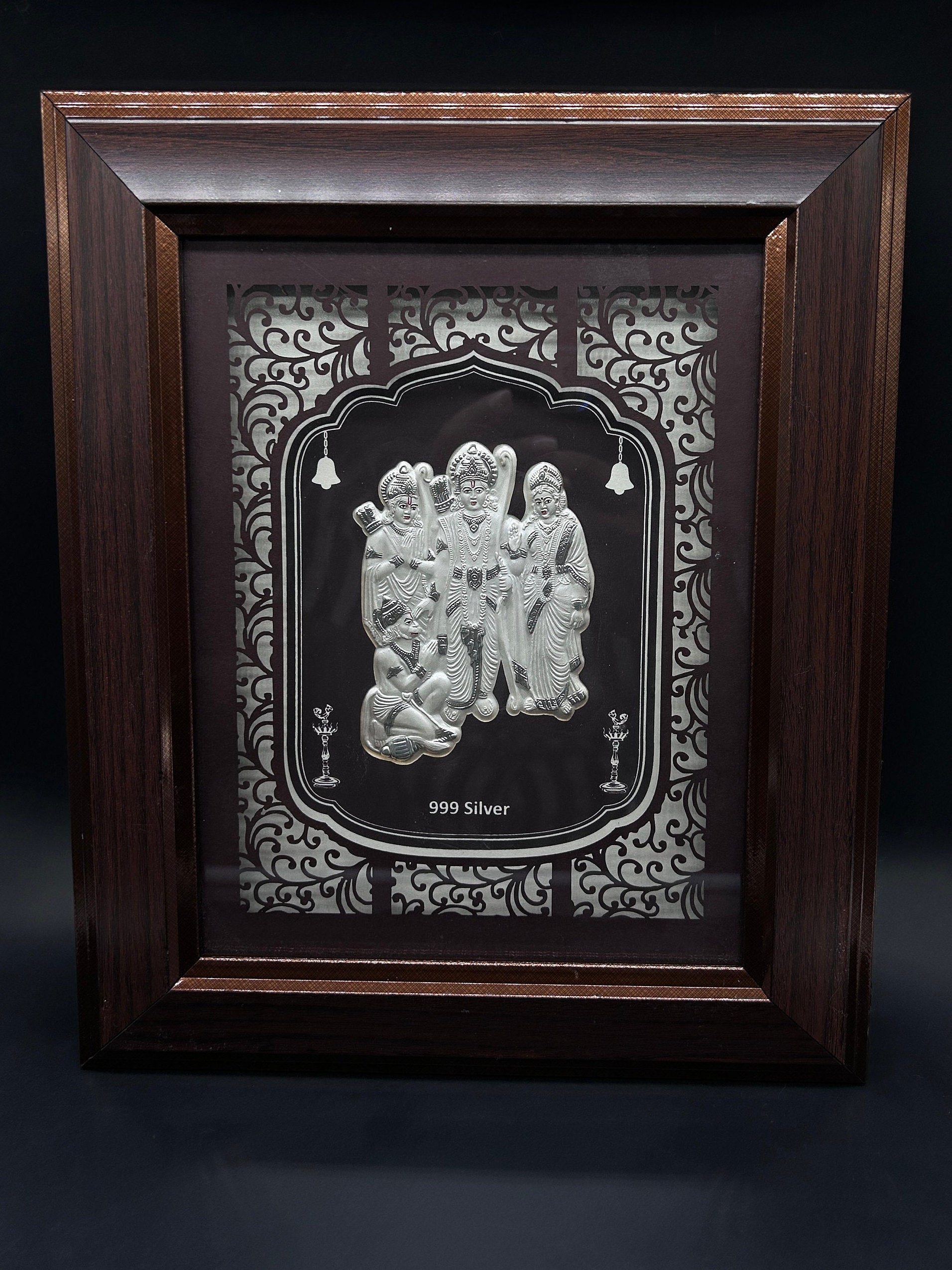 999 Silver Ramdarbar With Photo Frame, Silver Ramdarbar Frame, Silver Ramdarbar