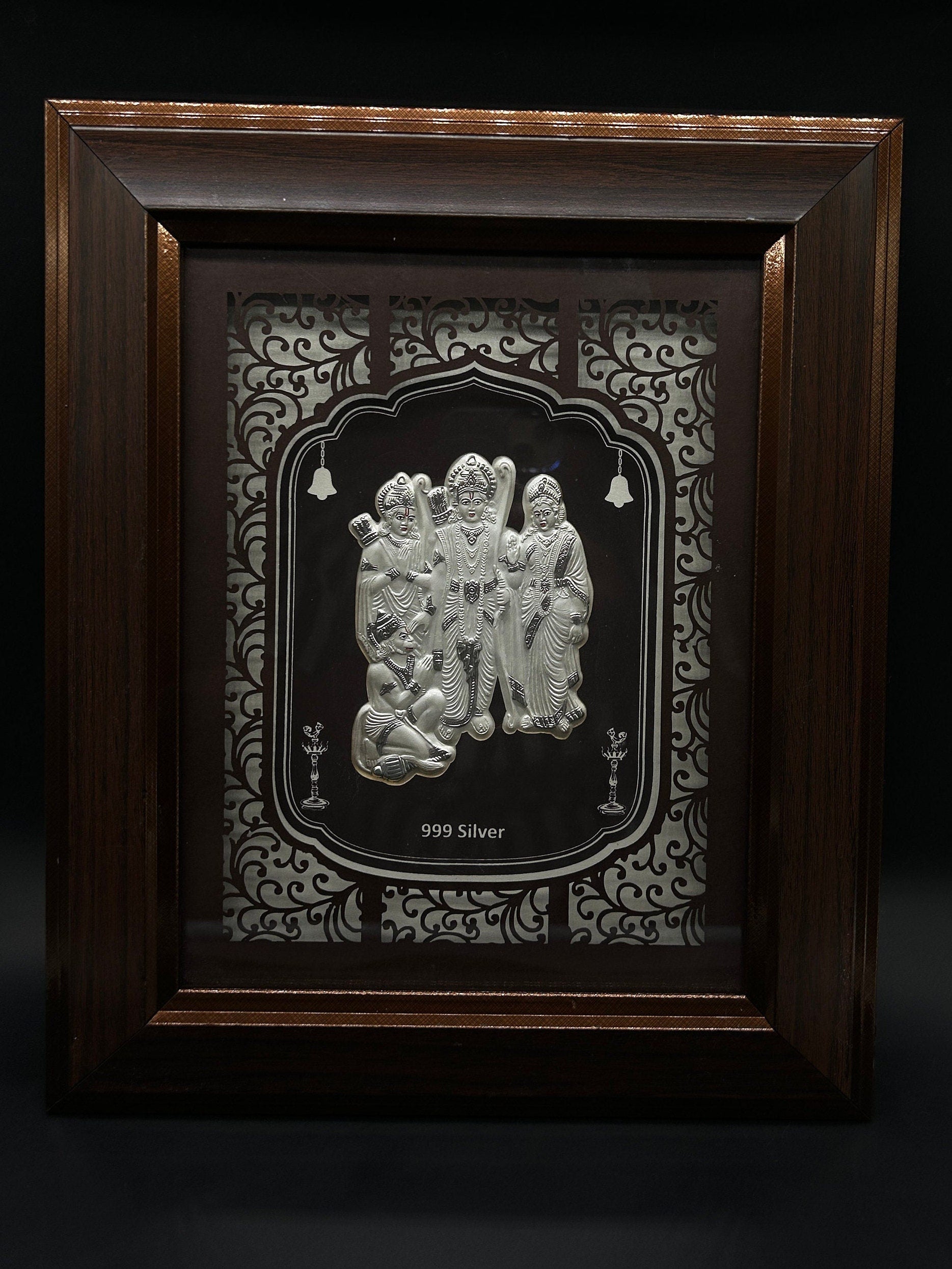 999 Silver Ramdarbar With Photo Frame, Silver Ramdarbar Frame, Silver Ramdarbar