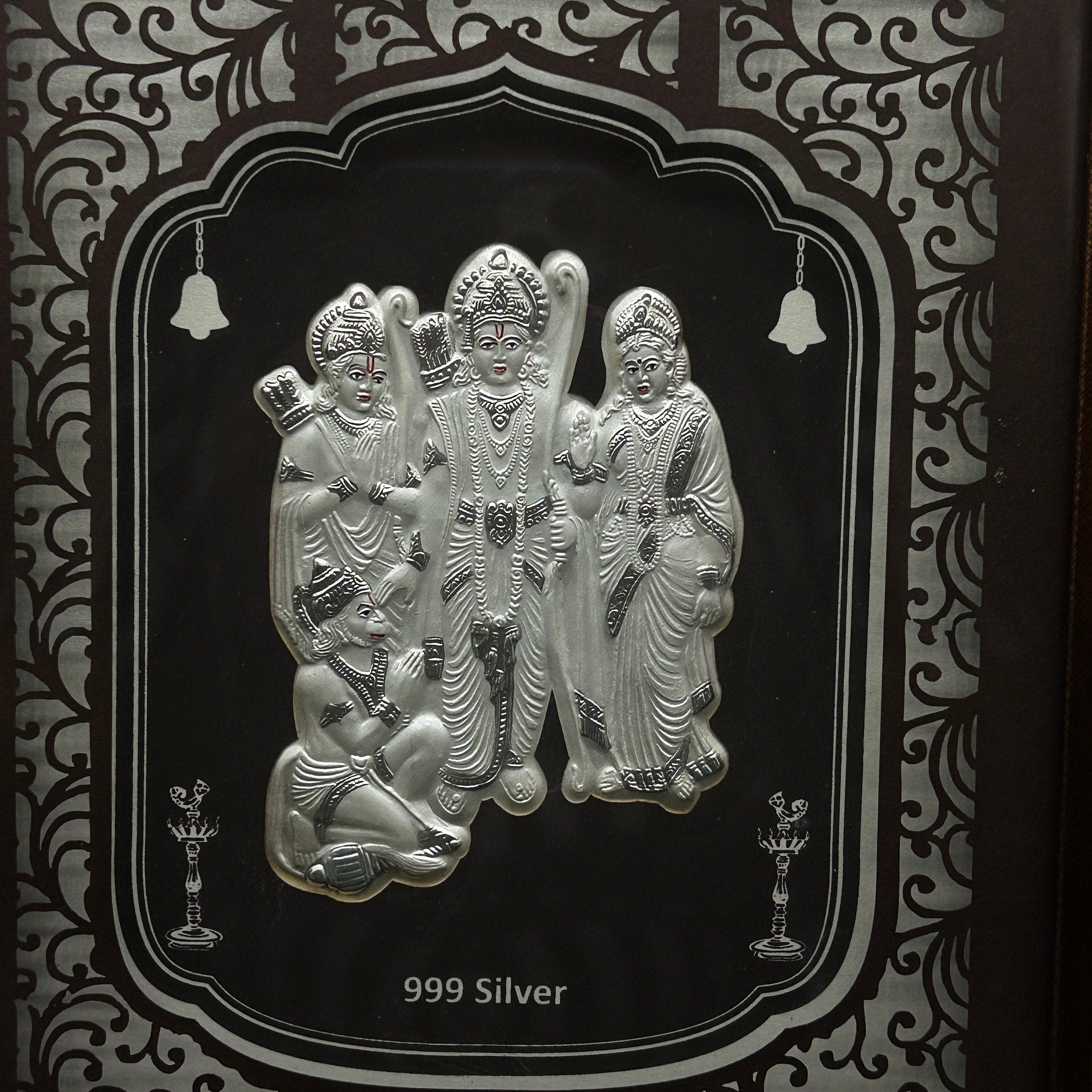 999 Silver Ramdarbar With Photo Frame, Silver Ramdarbar Frame, Silver Ramdarbar