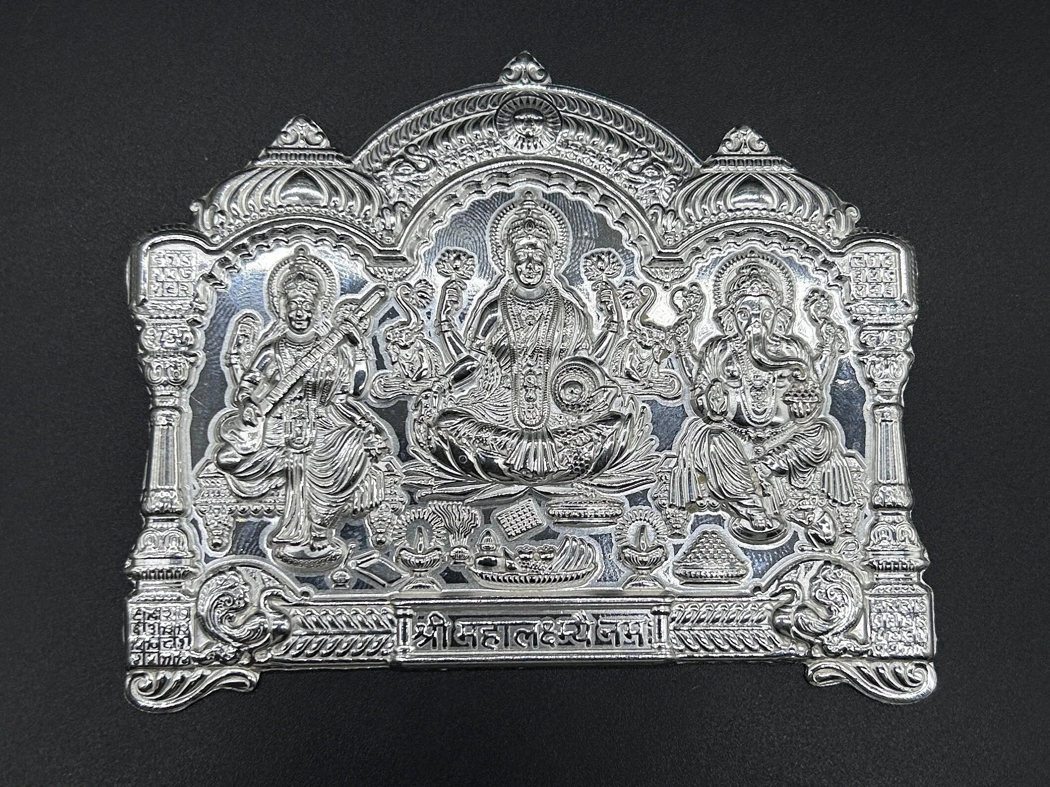 999 Pure Silver Laxmi Ganesh Saraswati Panna