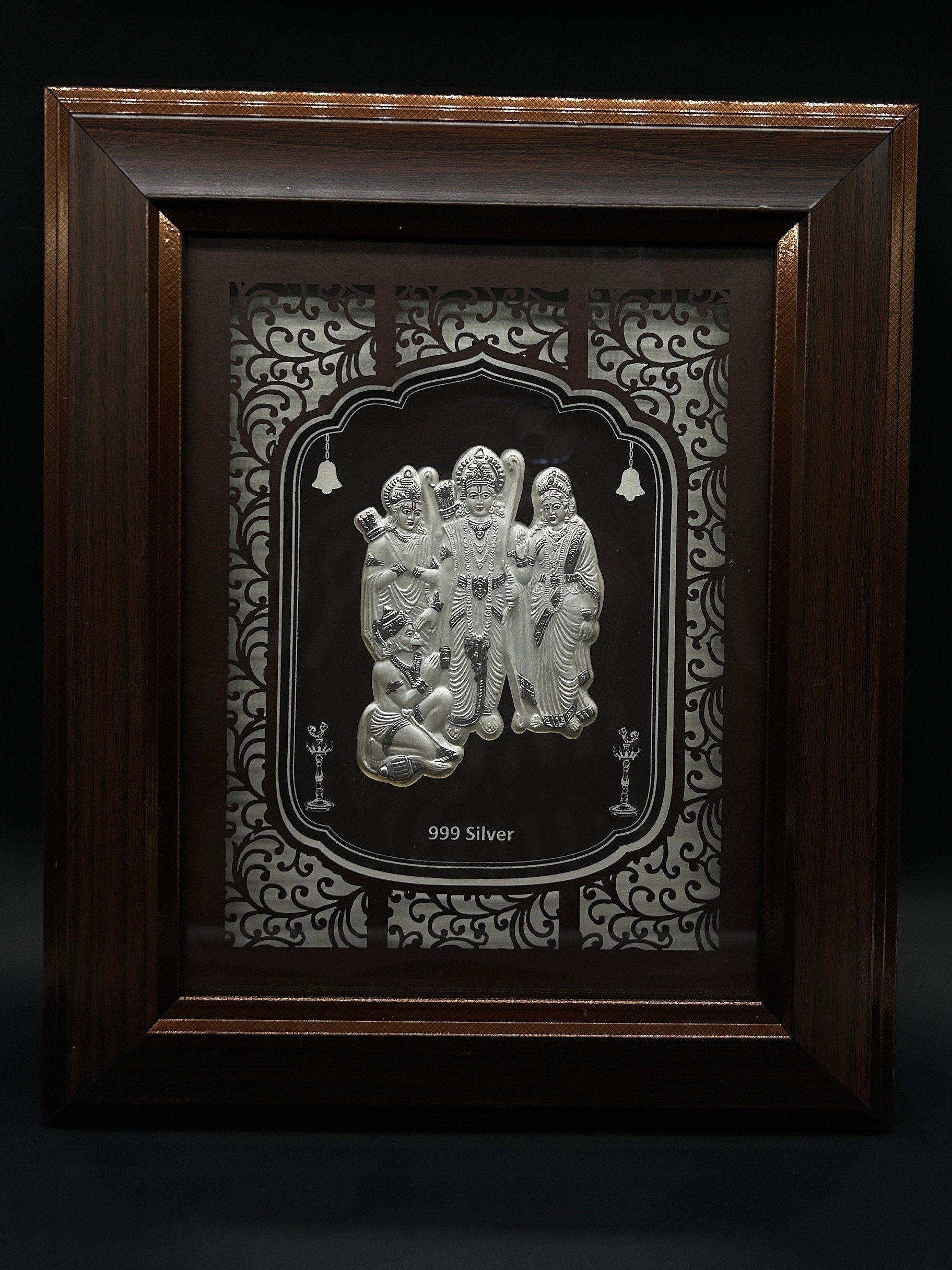 999 Silver Ramdarbar With Photo Frame, Silver Ramdarbar Frame, Silver Ramdarbar