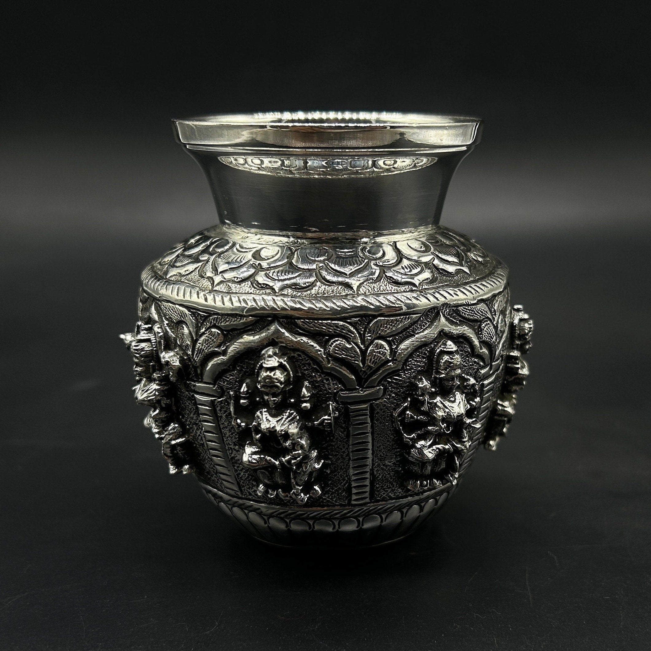 925 Sterling Silver Laxmi Kalash / Silver Astha Mangal Kalash