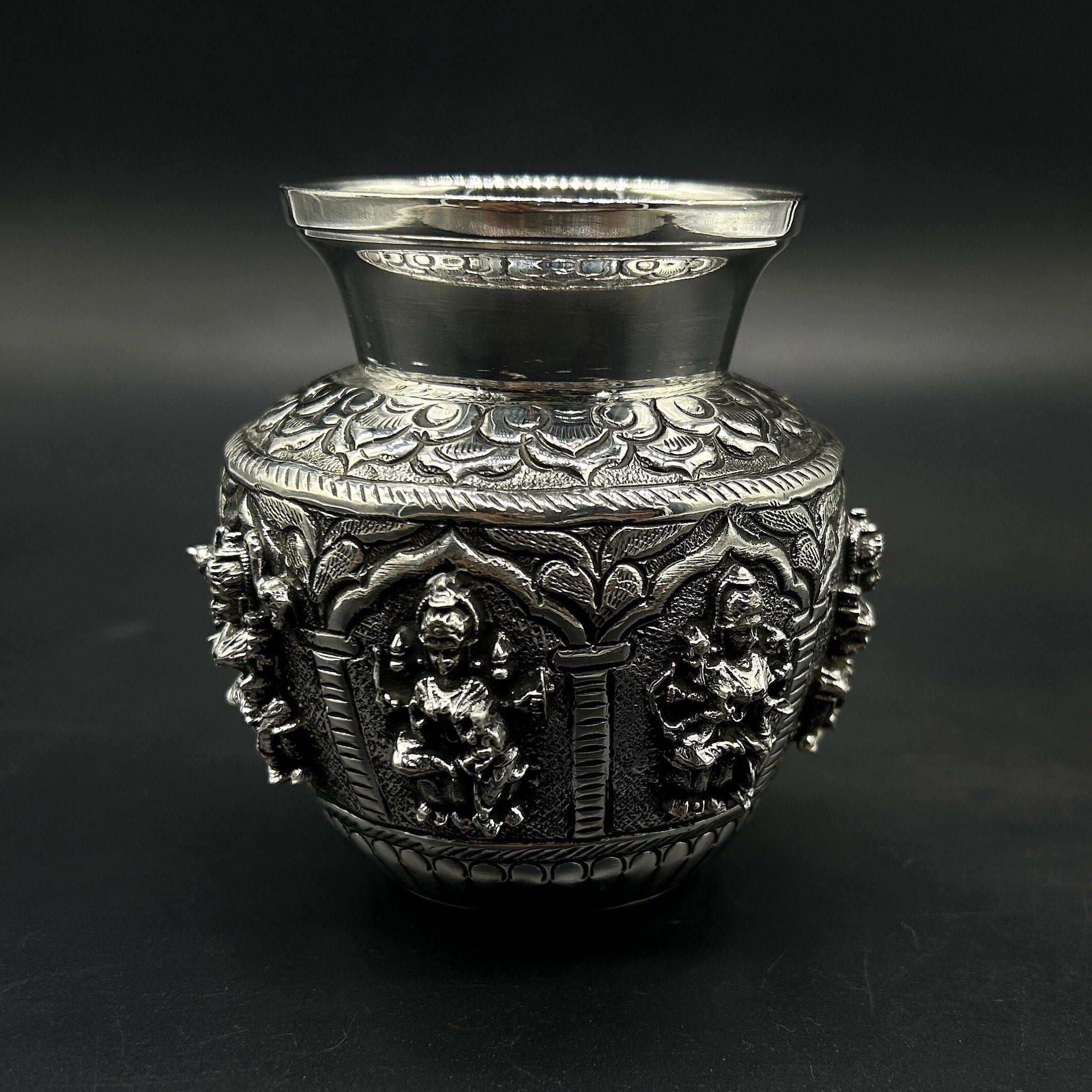 925 Sterling Silver Laxmi Kalash / Silver Astha Mangal Kalash
