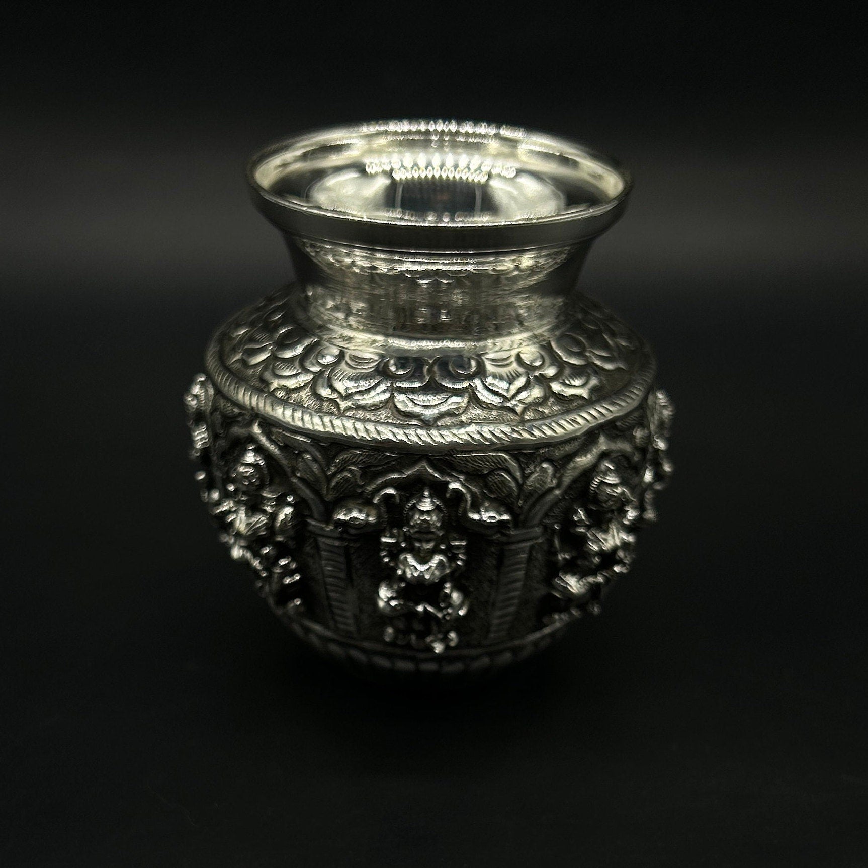 925 Sterling Silver Laxmi Kalash / Silver Astha Mangal Kalash