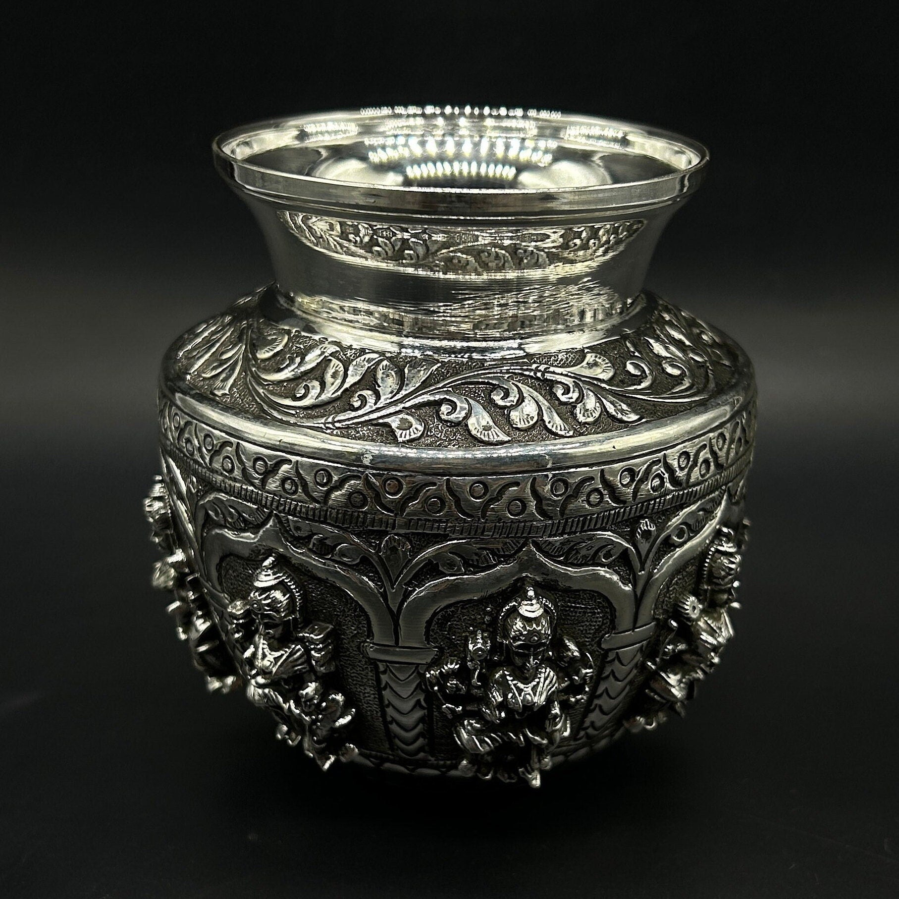 925 Sterling Silver Astha Laxmi Kalash