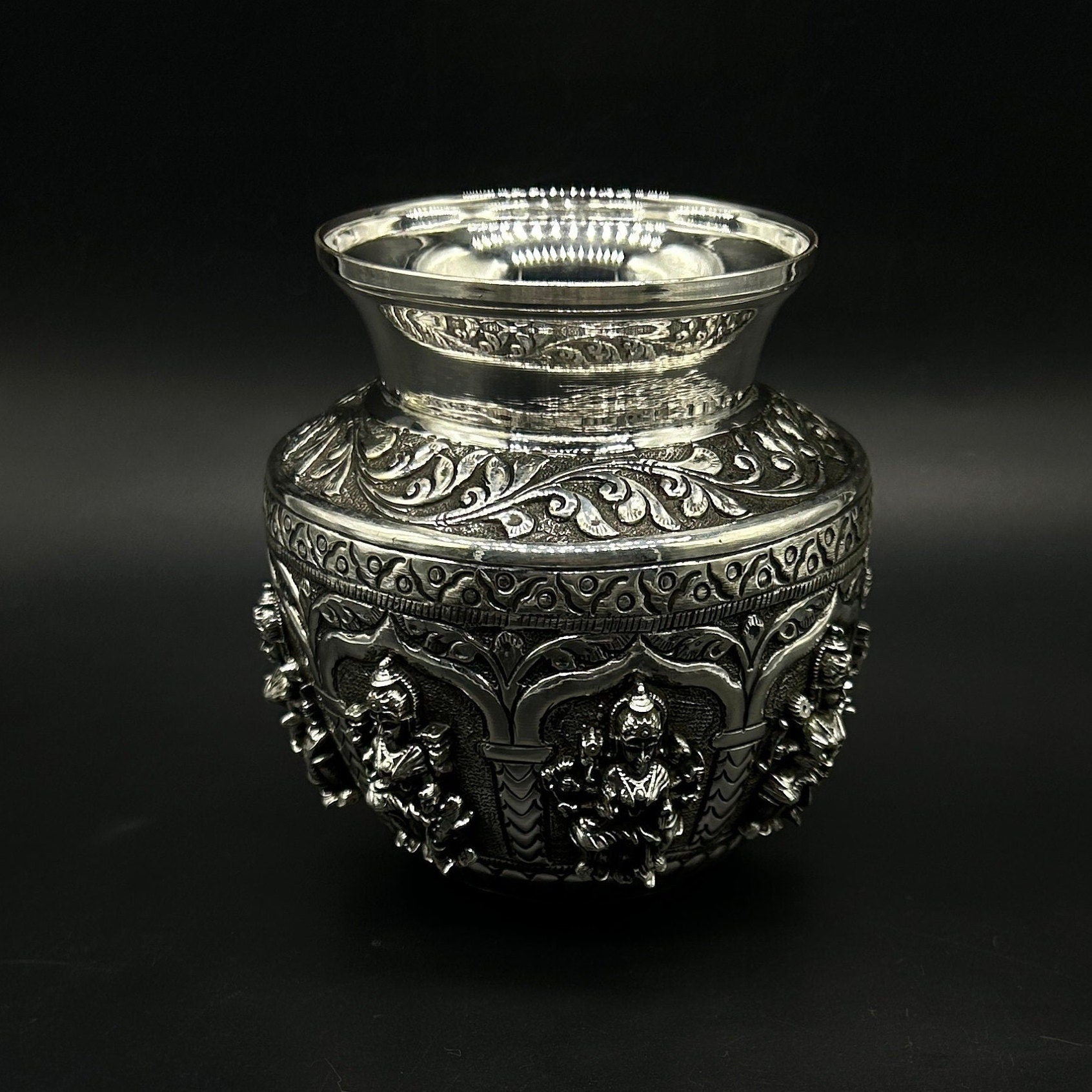 925 Sterling Silver Astha Laxmi Kalash
