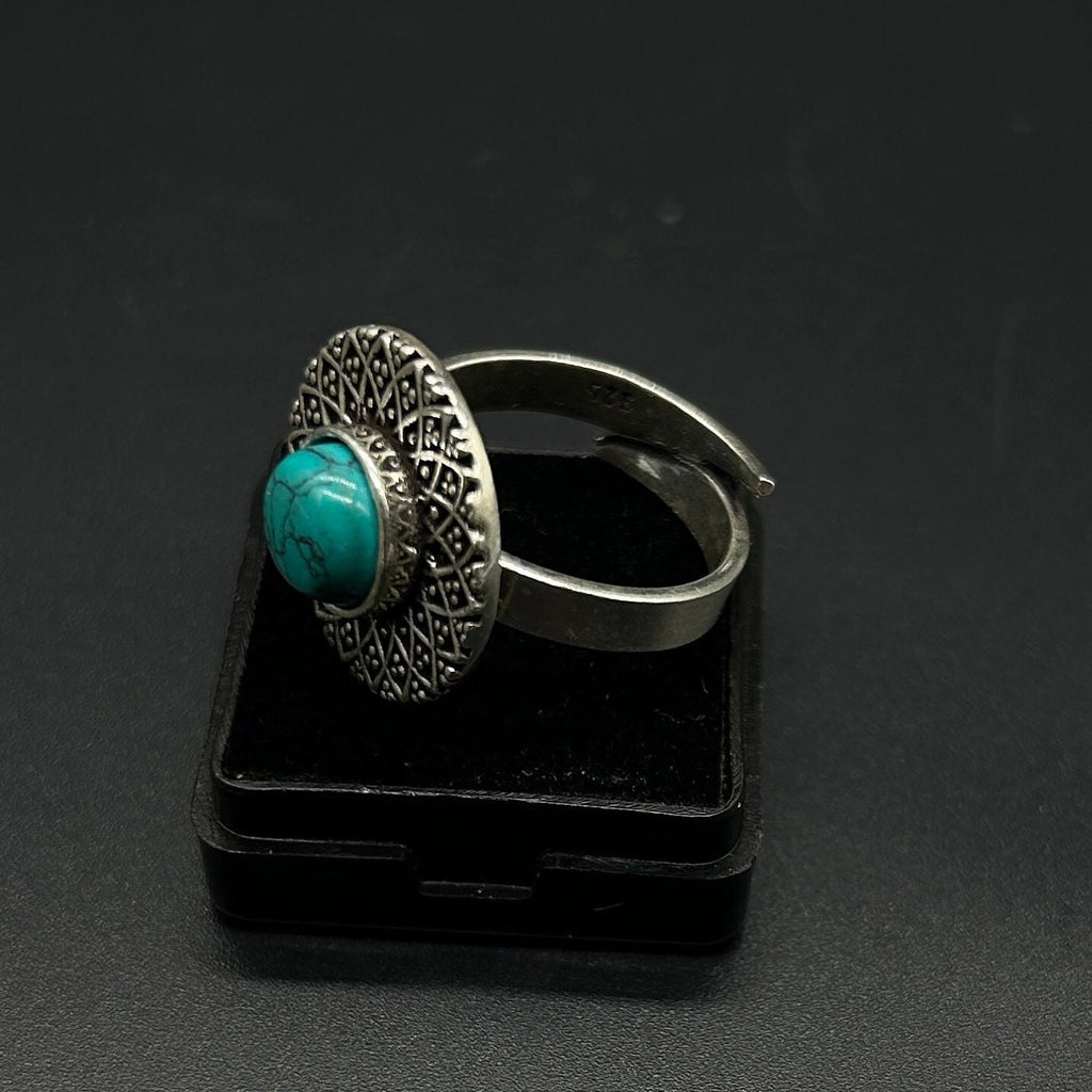 925 Sterling Silver Turquoise Ring 925 Sterling Silver Adjustable Ring Sterling Silver Ring Gemstone Ring Bridal Ring Wedding Ring