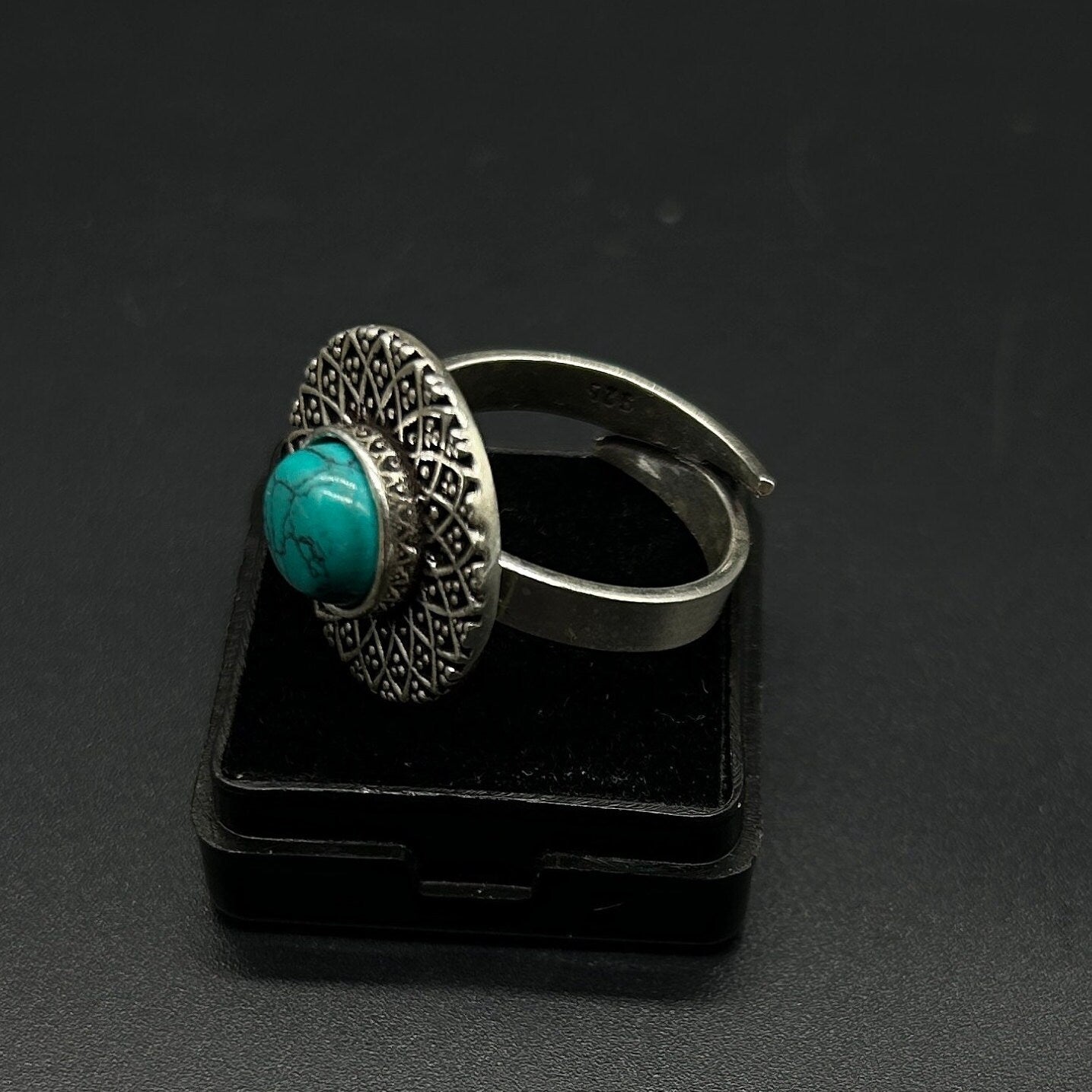 925 Sterling Silver Turquoise Ring 925 Sterling Silver Adjustable Ring Sterling Silver Ring Gemstone Ring Bridal Ring Wedding Ring
