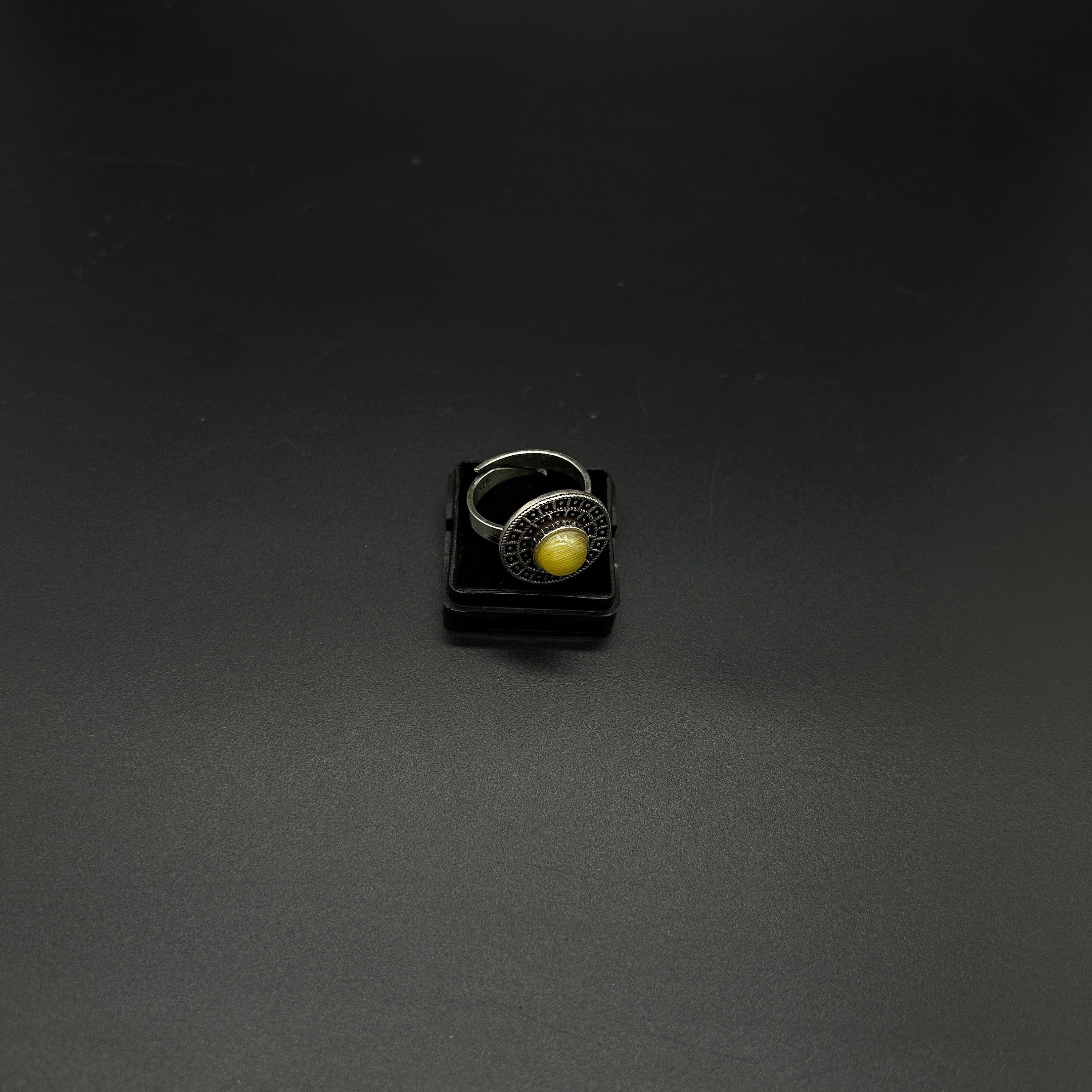 925 Sterling Silver Yellow Gemstone Ring 925 Sterling Silver Adjustable Ring 925 Sterling Silver  Gemstone Ring Bridal Ring Wedding Ring