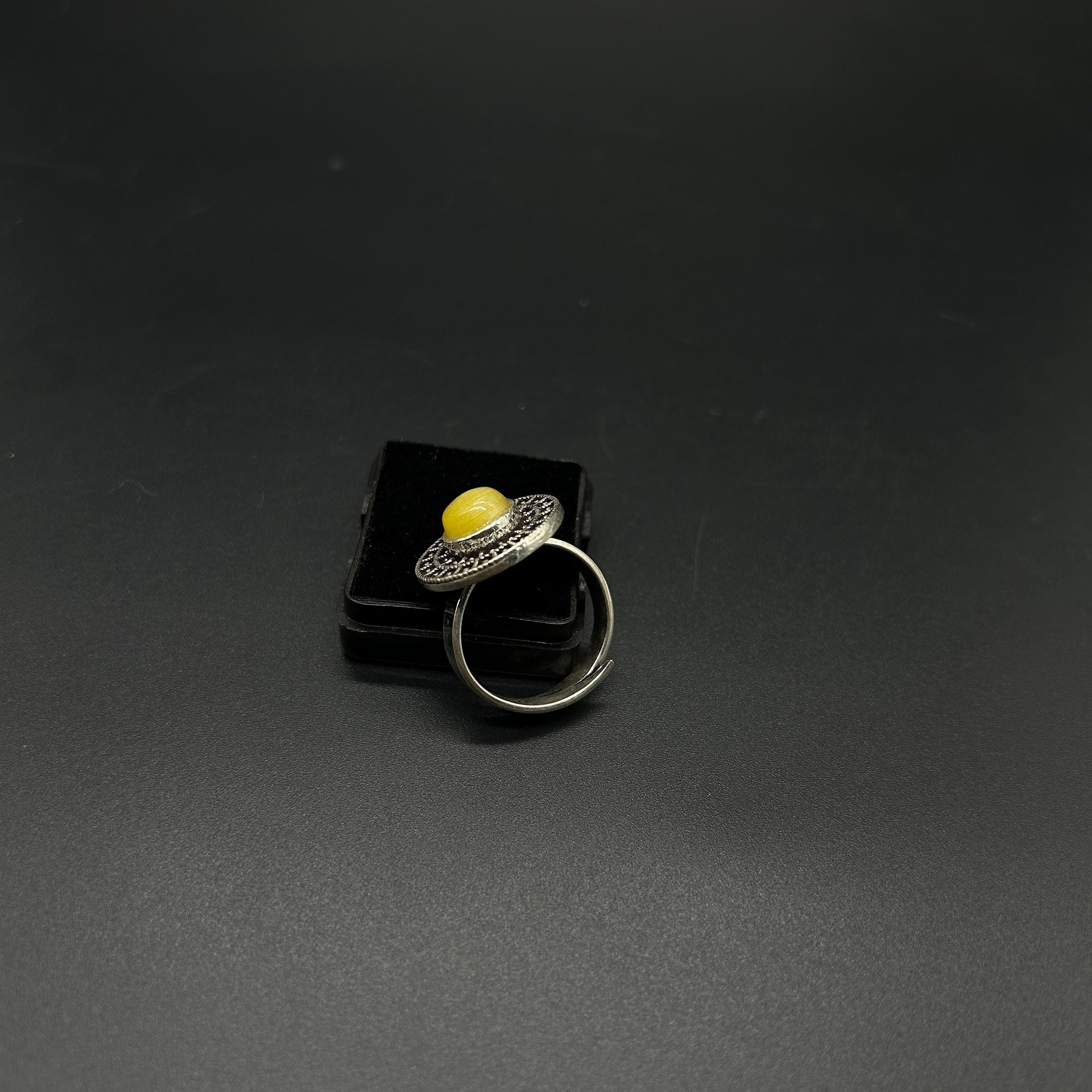 925 Sterling Silver Yellow Gemstone Ring 925 Sterling Silver Adjustable Ring 925 Sterling Silver  Gemstone Ring Bridal Ring Wedding Ring